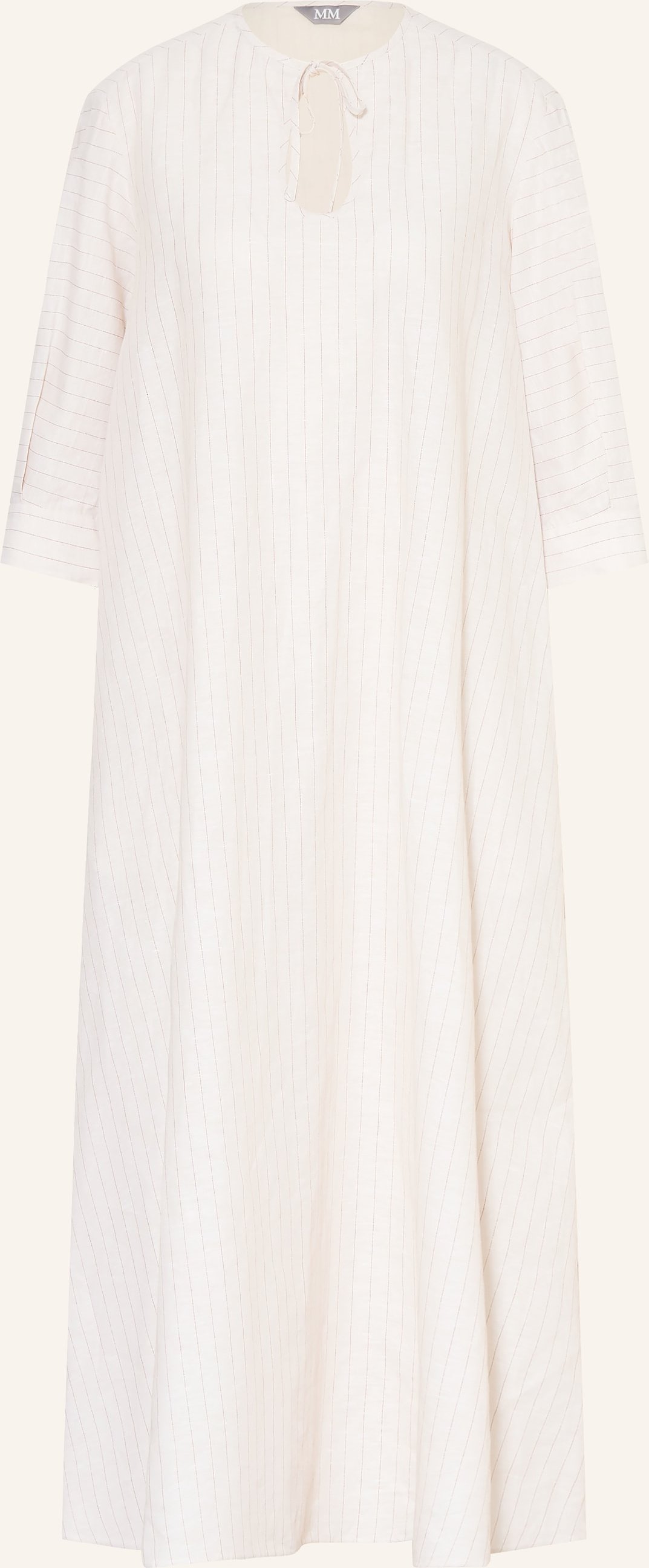 Mm By Max Mara Kleid Memo Mit Leinen Und 3/4-Arm weiss