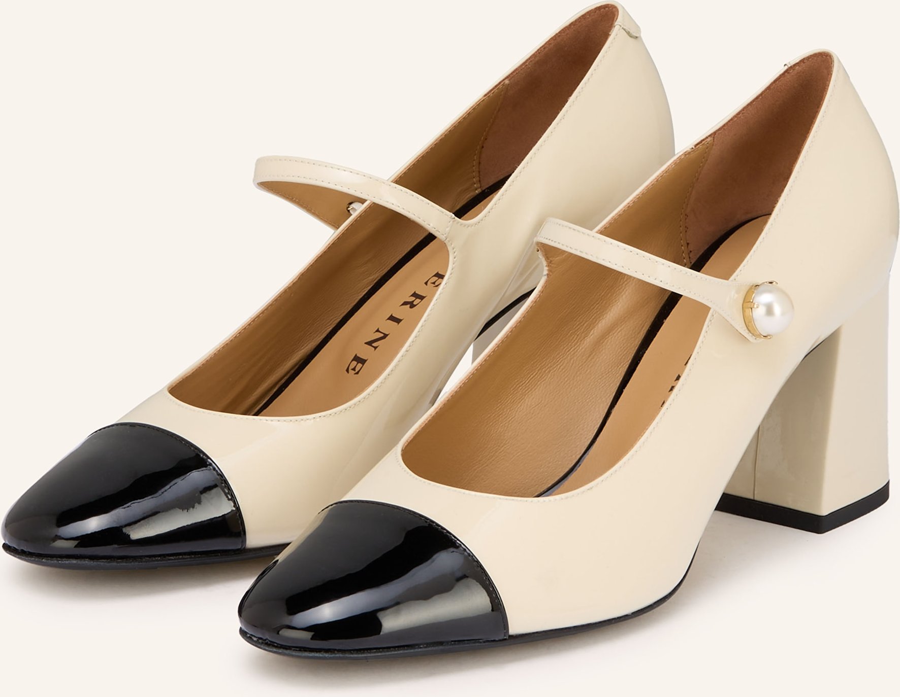 Prosperine Mary-Jane-Pumps Mit Schmuckperlen weiss