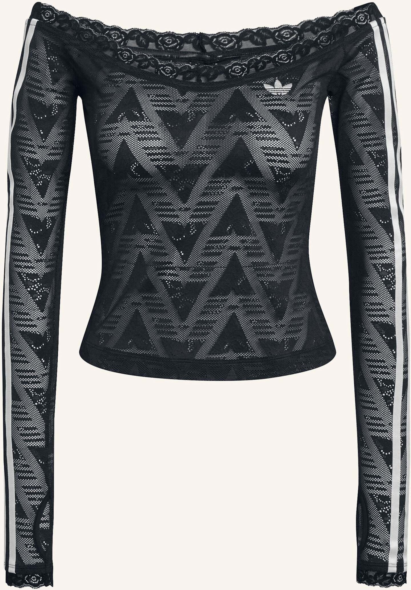 Adidas Originals Lace Bardot Top schwarz