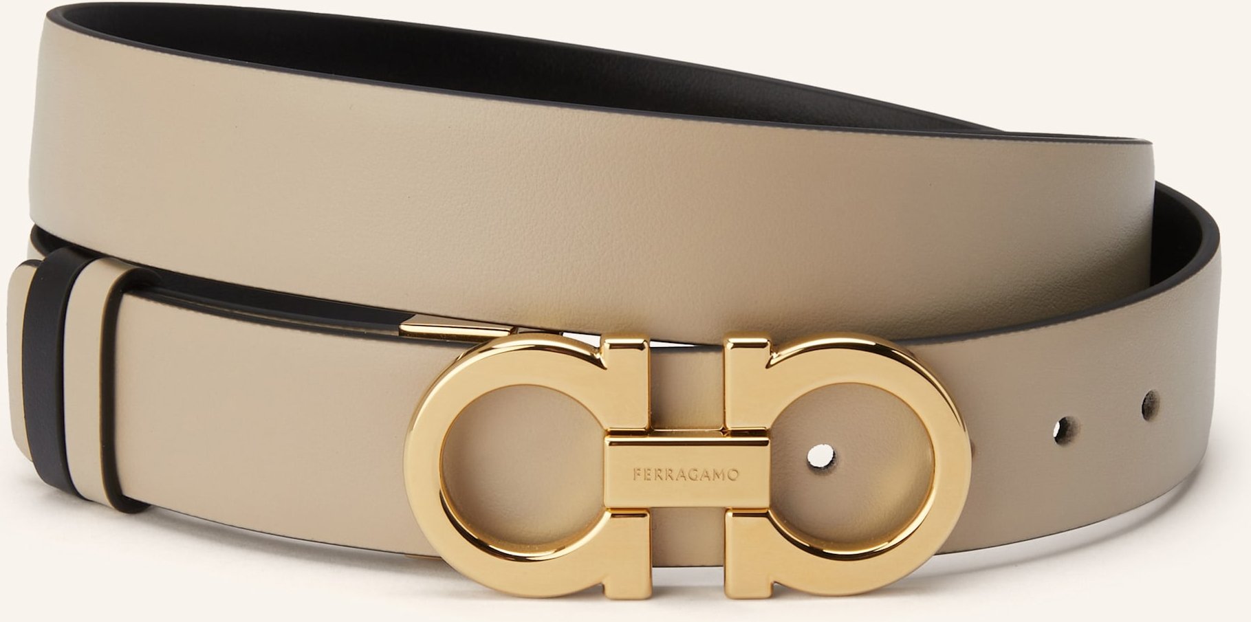Thumbnail - Ferragamo Ledergürtel Donna Zum Wenden beige