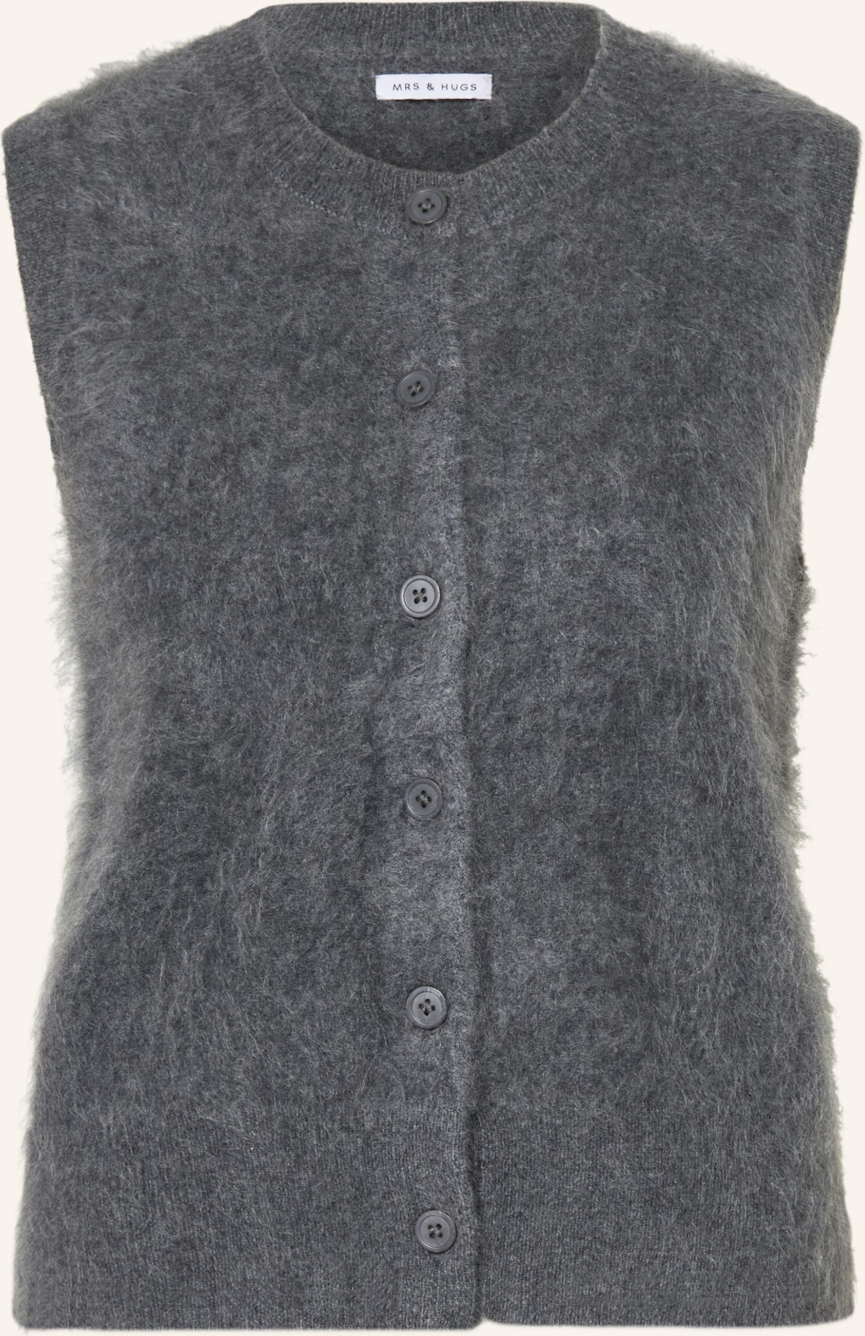 Mrs & Hugs Strickweste Aus Cashmere grau
