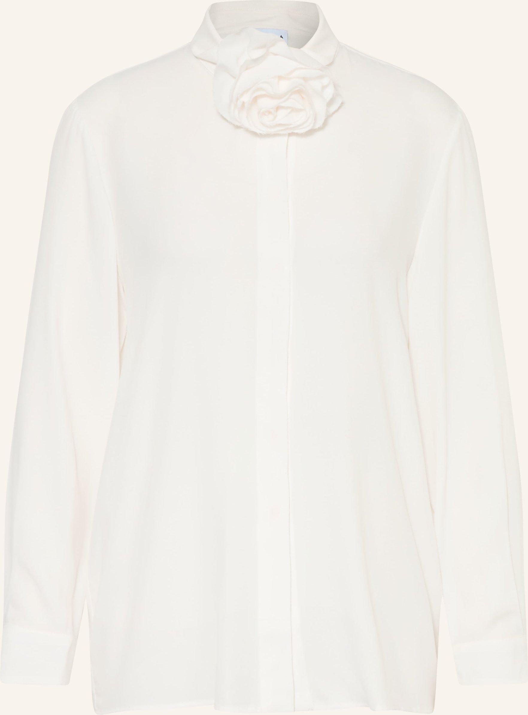 Marella Hemdbluse Mit Seide Und Abnehmbarer Schluppe weiss