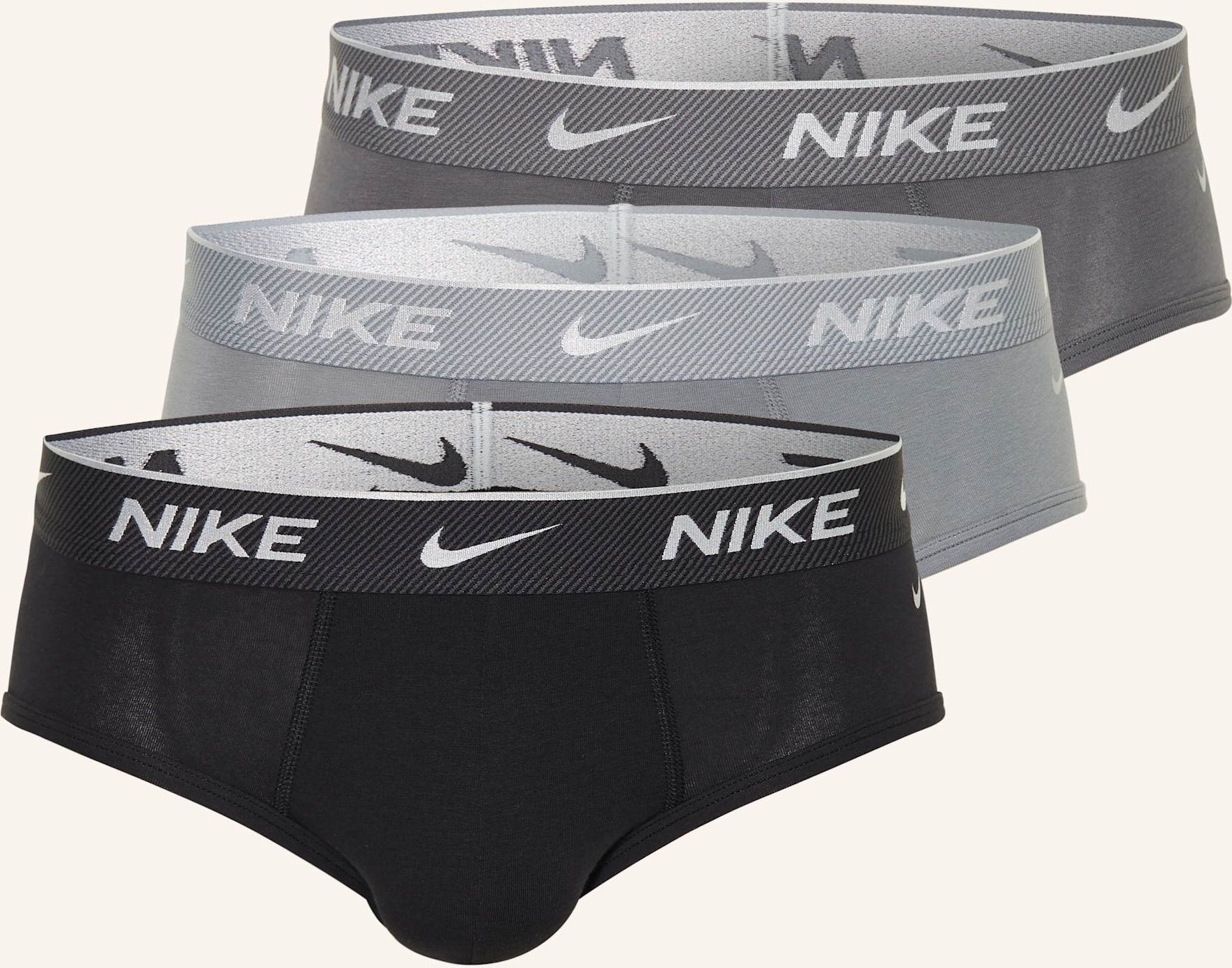 Nike 3er-Pack Slips Everday Cotton Stretch grau
