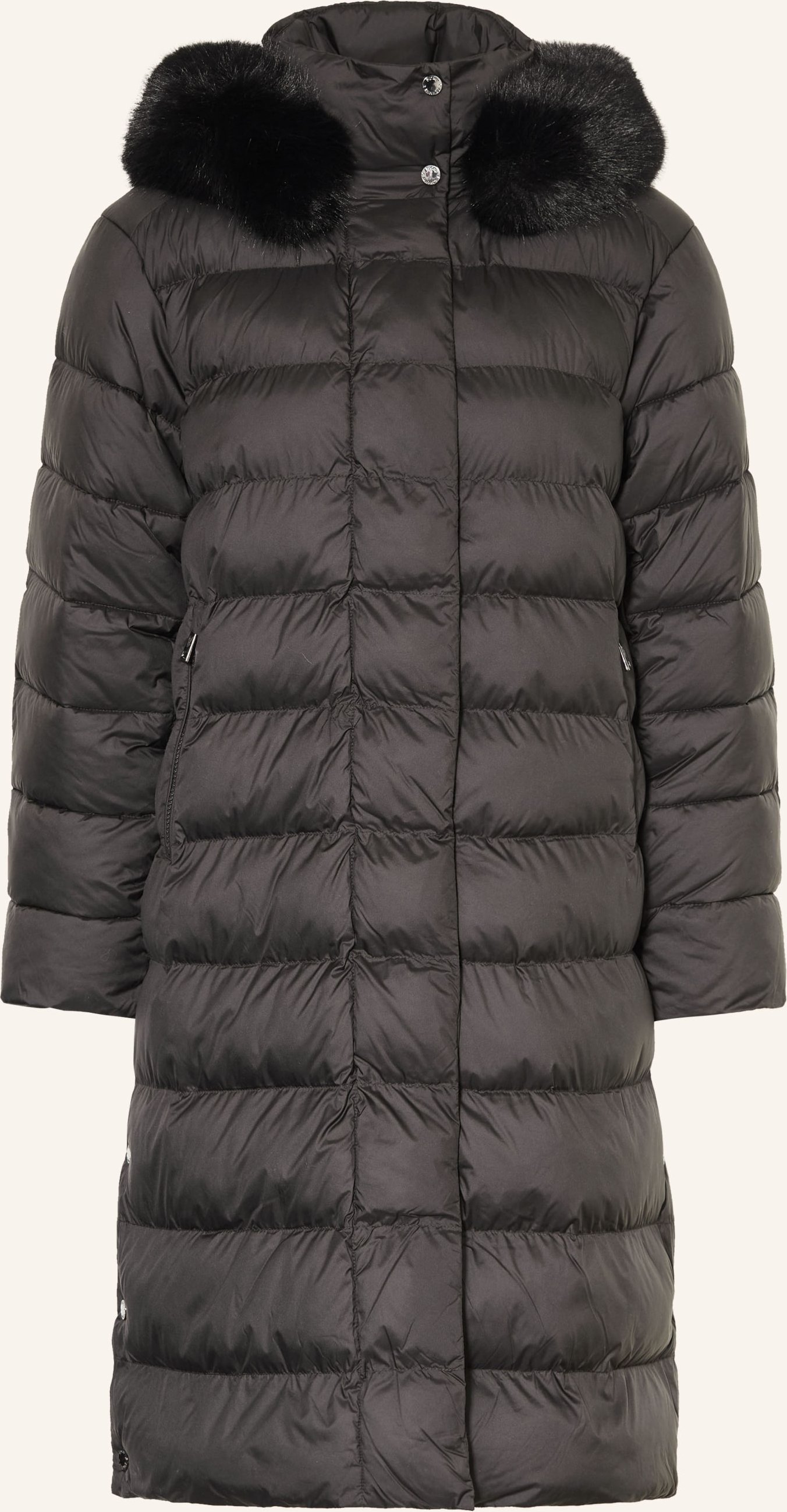 Fuchs Schmitt Steppmantel Mit Kunstfell Und Abnehmbarer Kapuze schwarz
