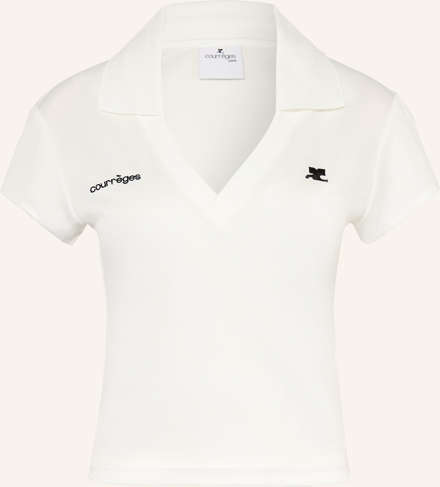 Courrèges Jersey-Poloshirt weiss
