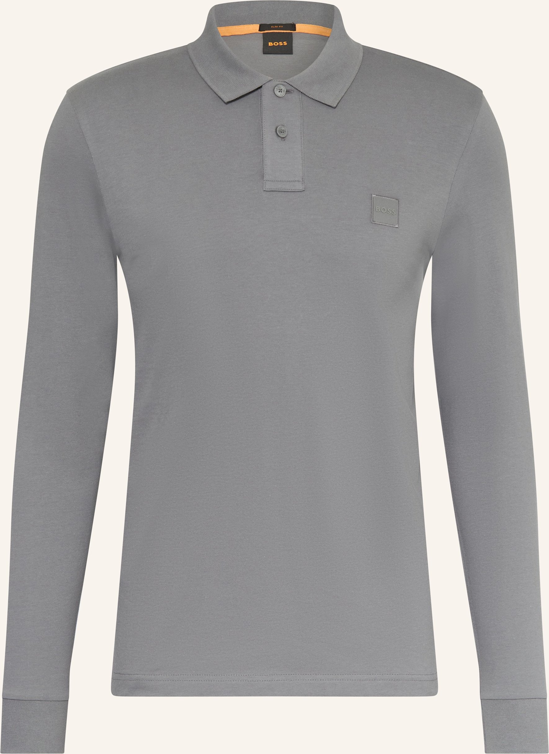 Boss Piqué-Poloshirt Passerby Slim Fit grau