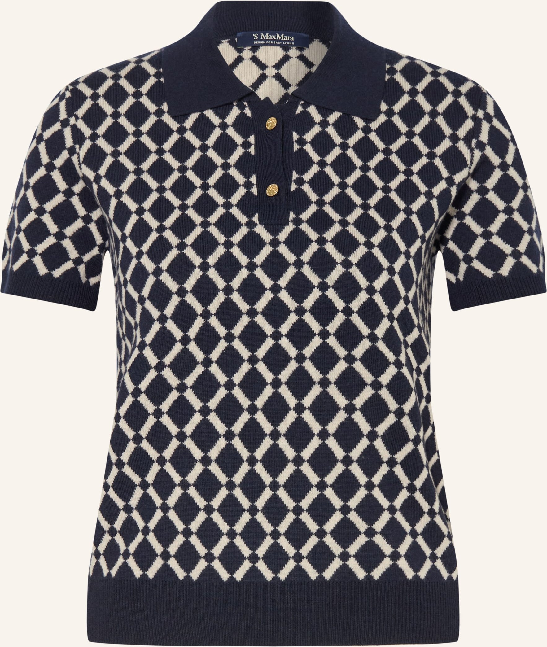 S Max Mara Strick-Poloshirt Edera blau