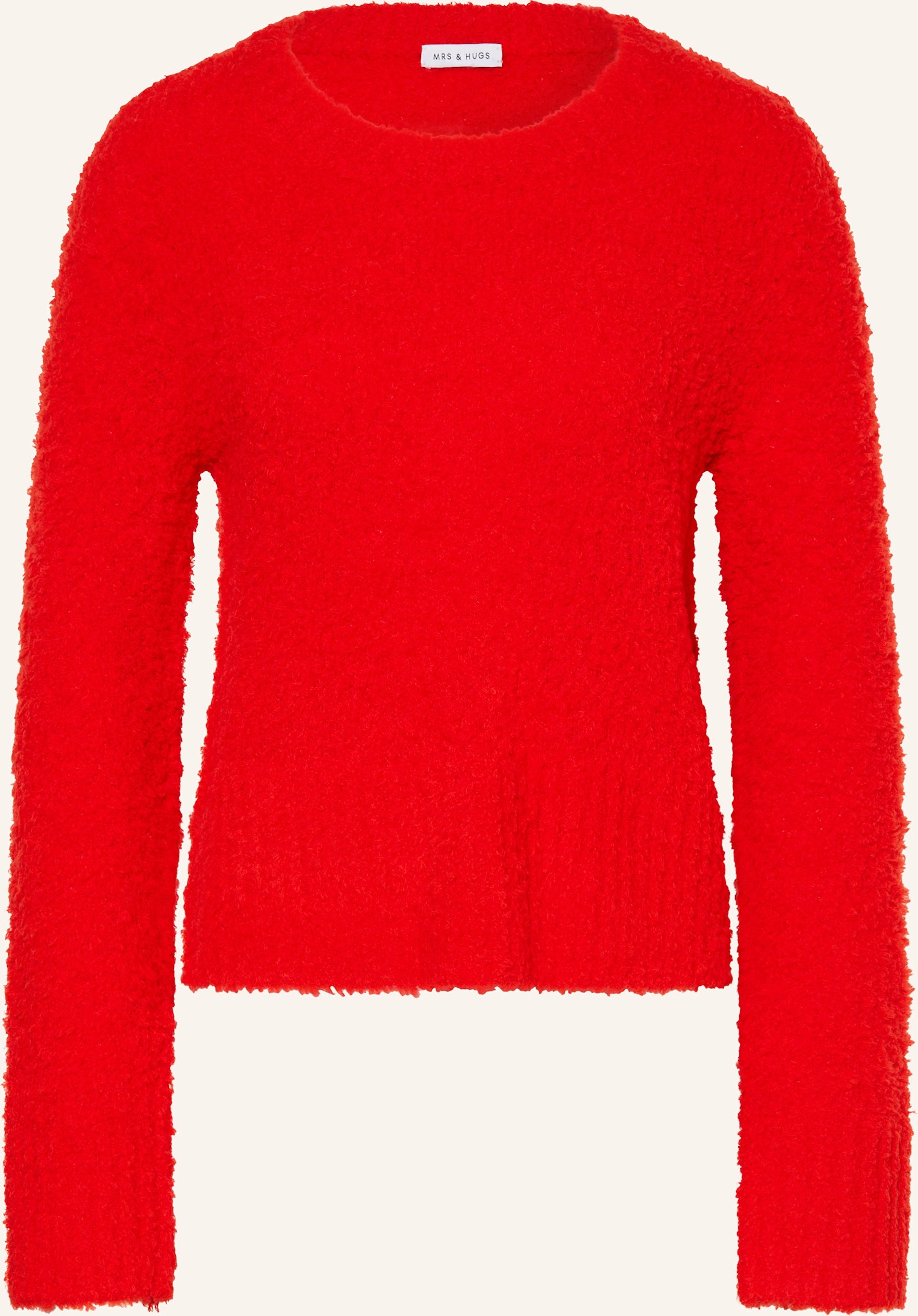 Mrs & Hugs Bouclé-Pullover rot