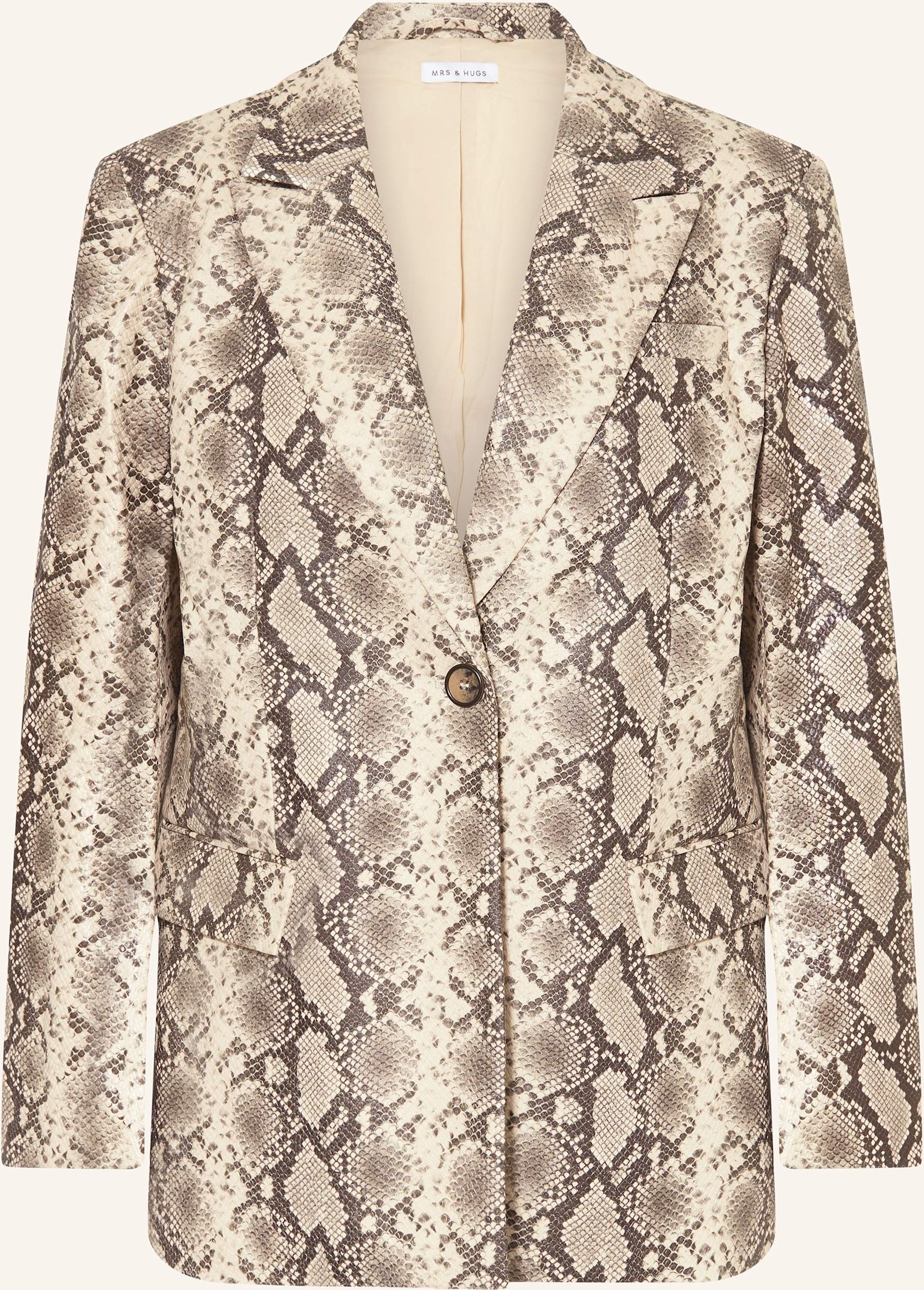 Thumbnail - Mrs & Hugs Blazer In Lederoptik beige
