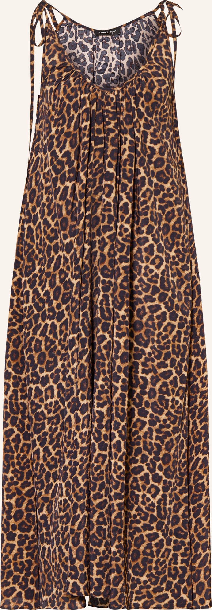 Anine Bing Satinkleid Flora beige