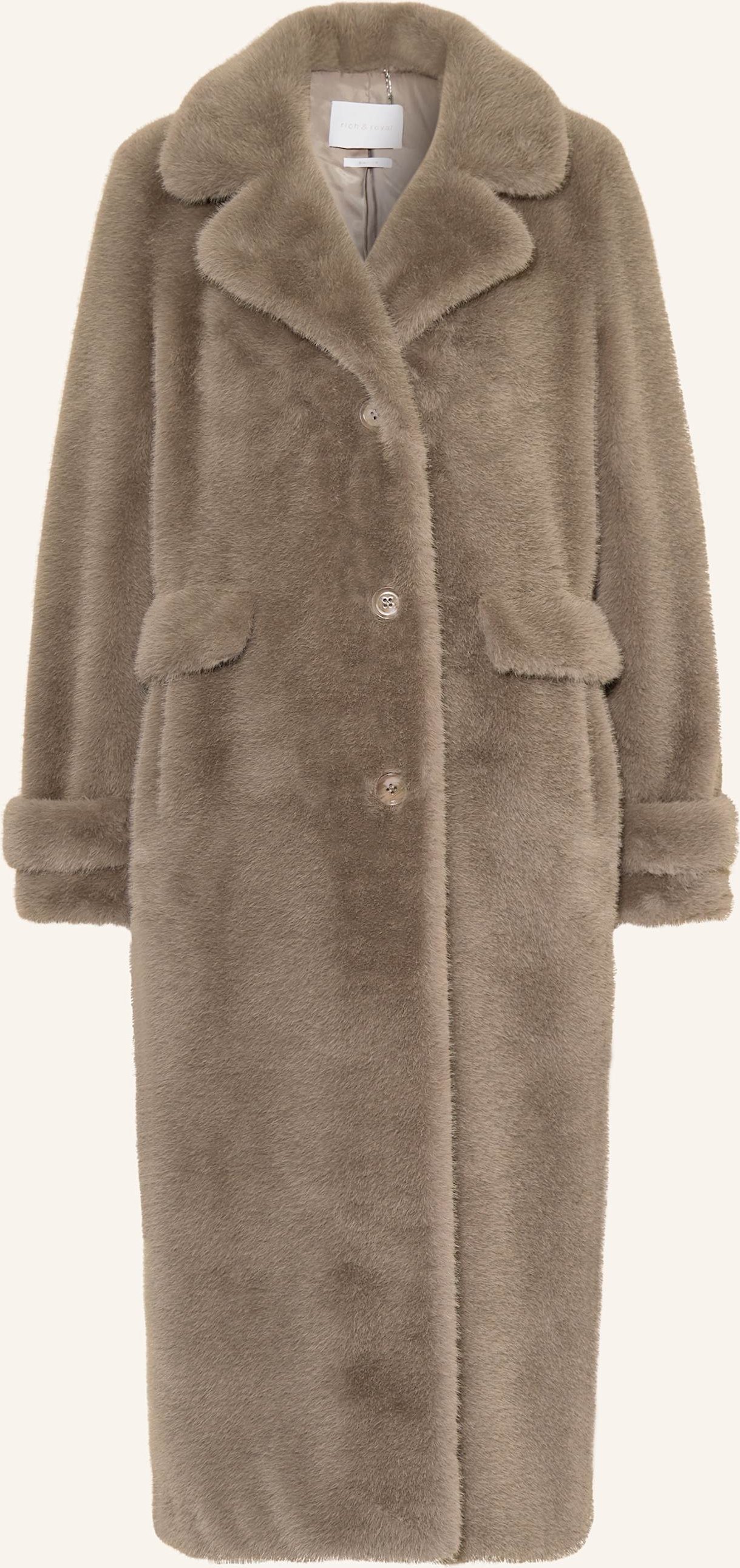 Rich & Royal Kunstpelz-Mantel silber