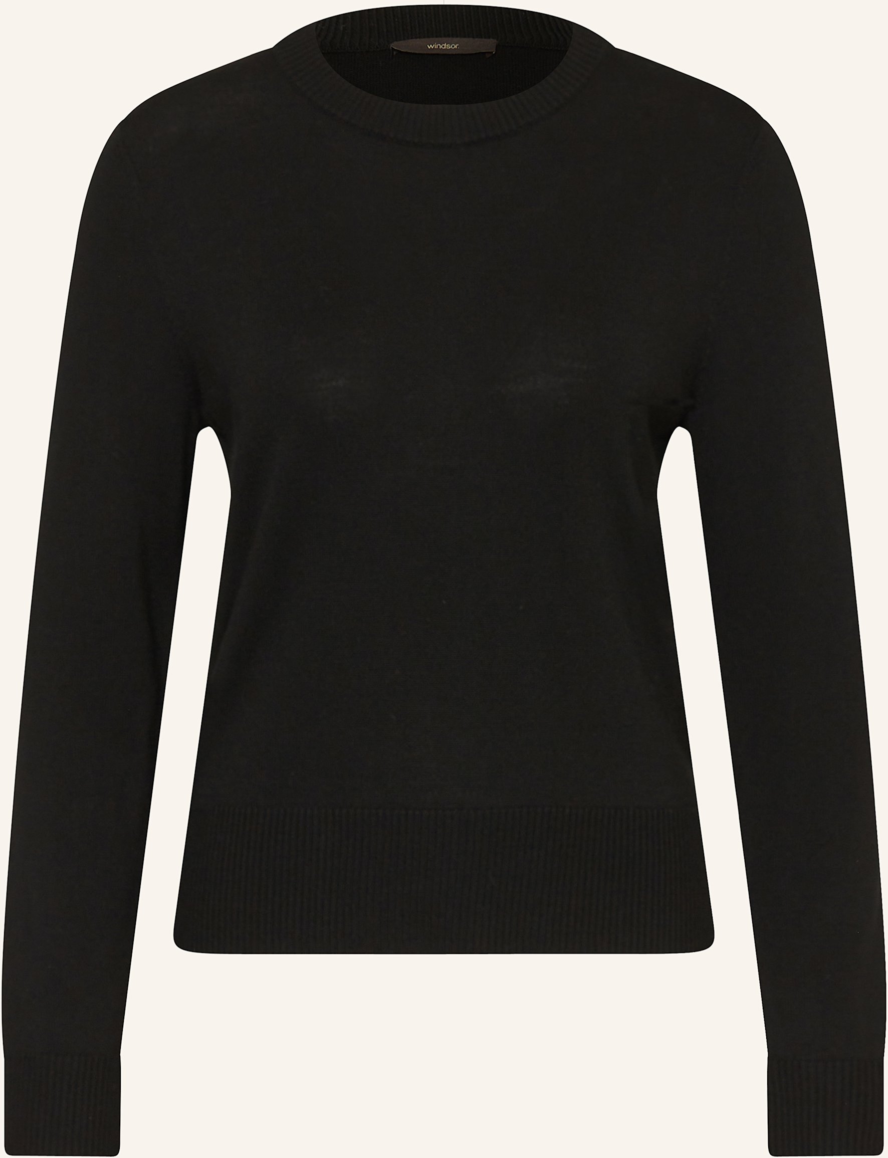 Thumbnail - Windsor. Pullover Aus Merinowolle schwarz