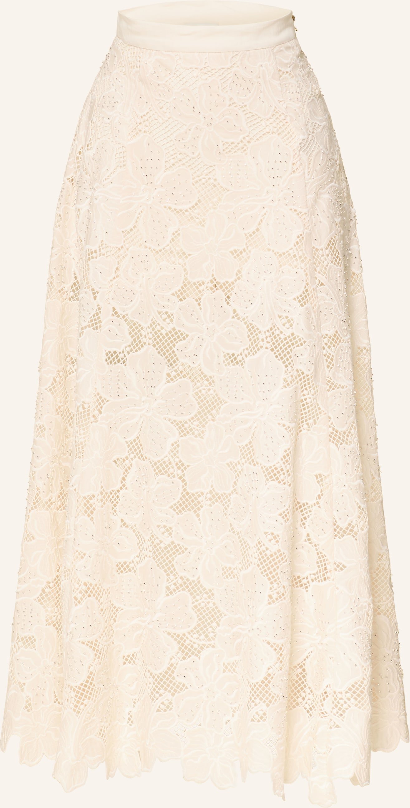 Sandro Spitzenrock Mit Schmuckperlen weiss