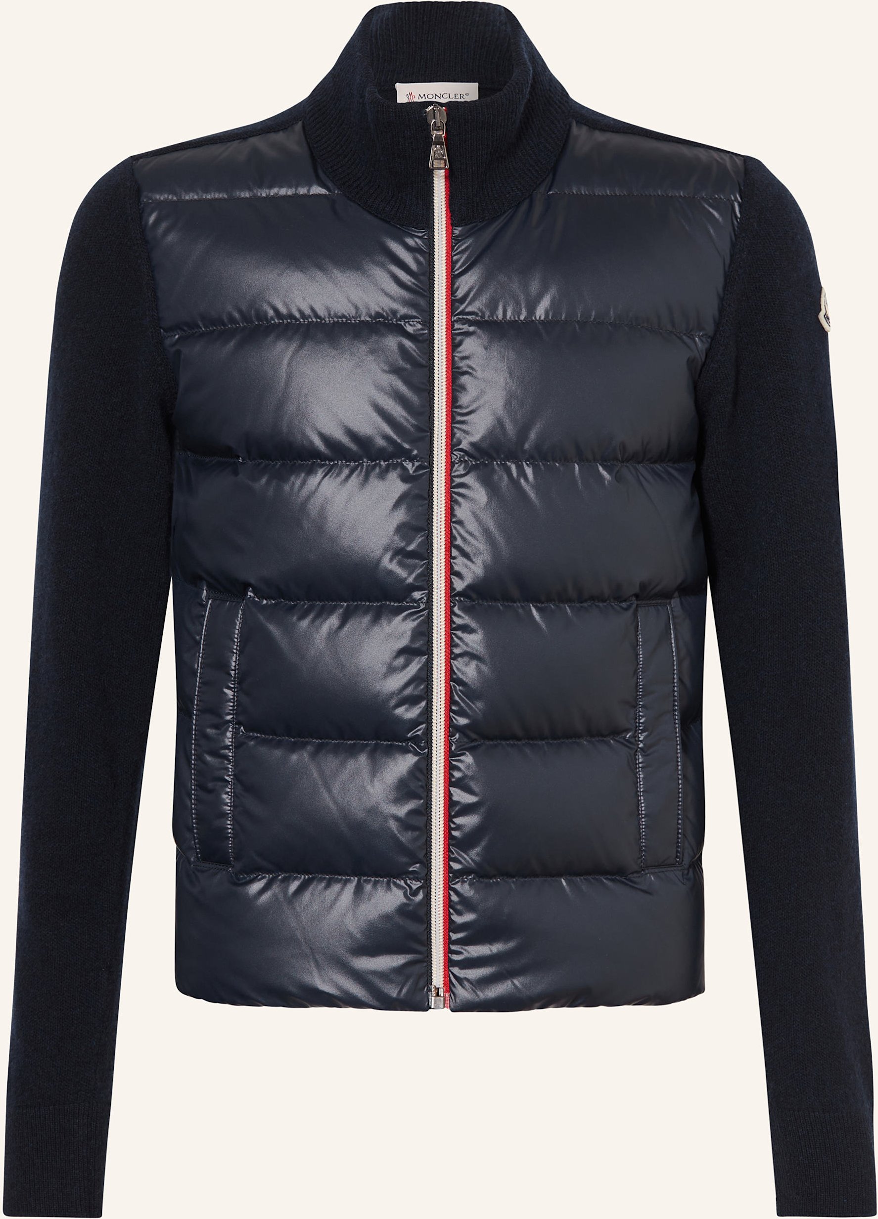 Moncler Enfant Daunenjacke Im Materialmix blau