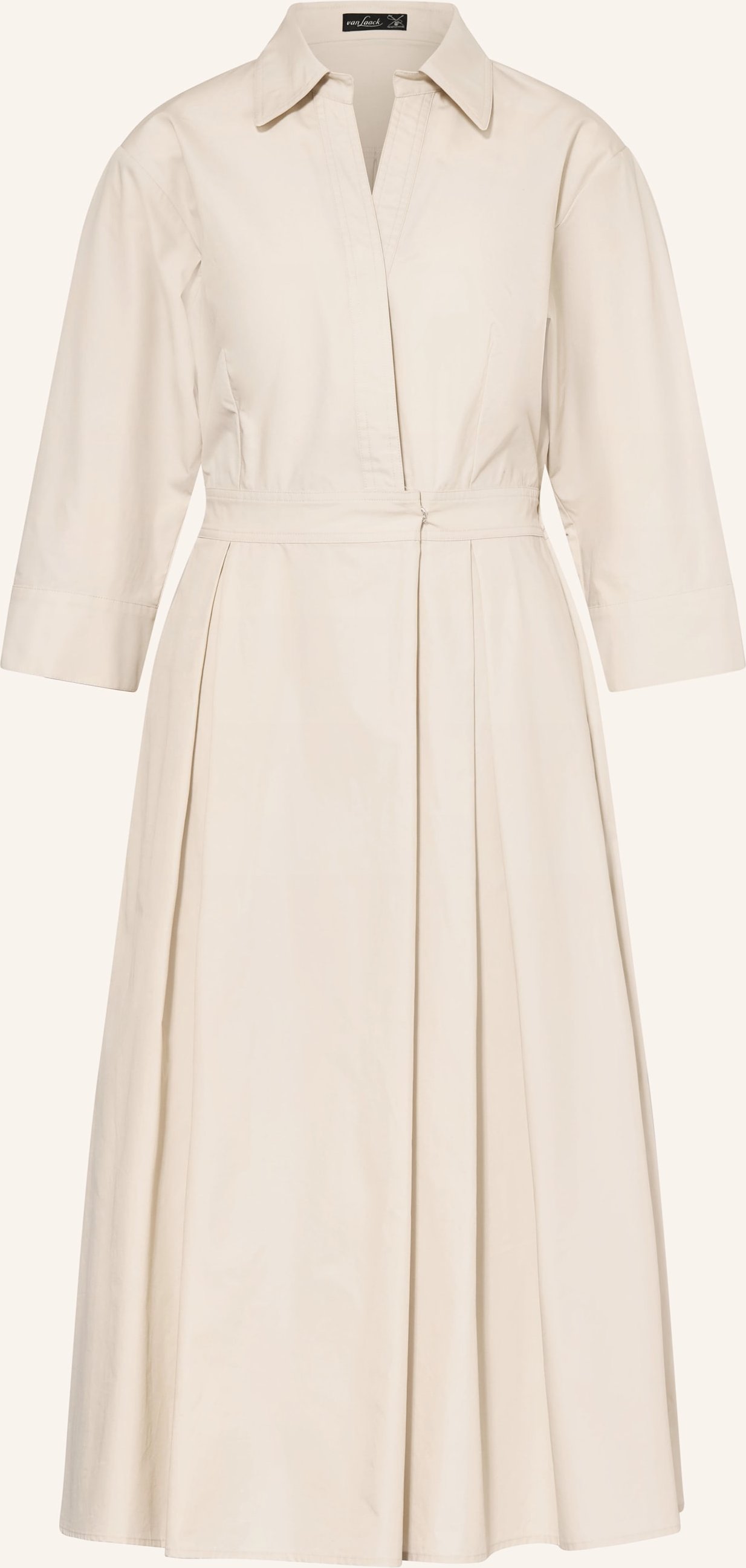 Van Laack Hemdblusenkleid Vl-Kinala-Xx In Wickeloptik Mit 3/4-Arm beige