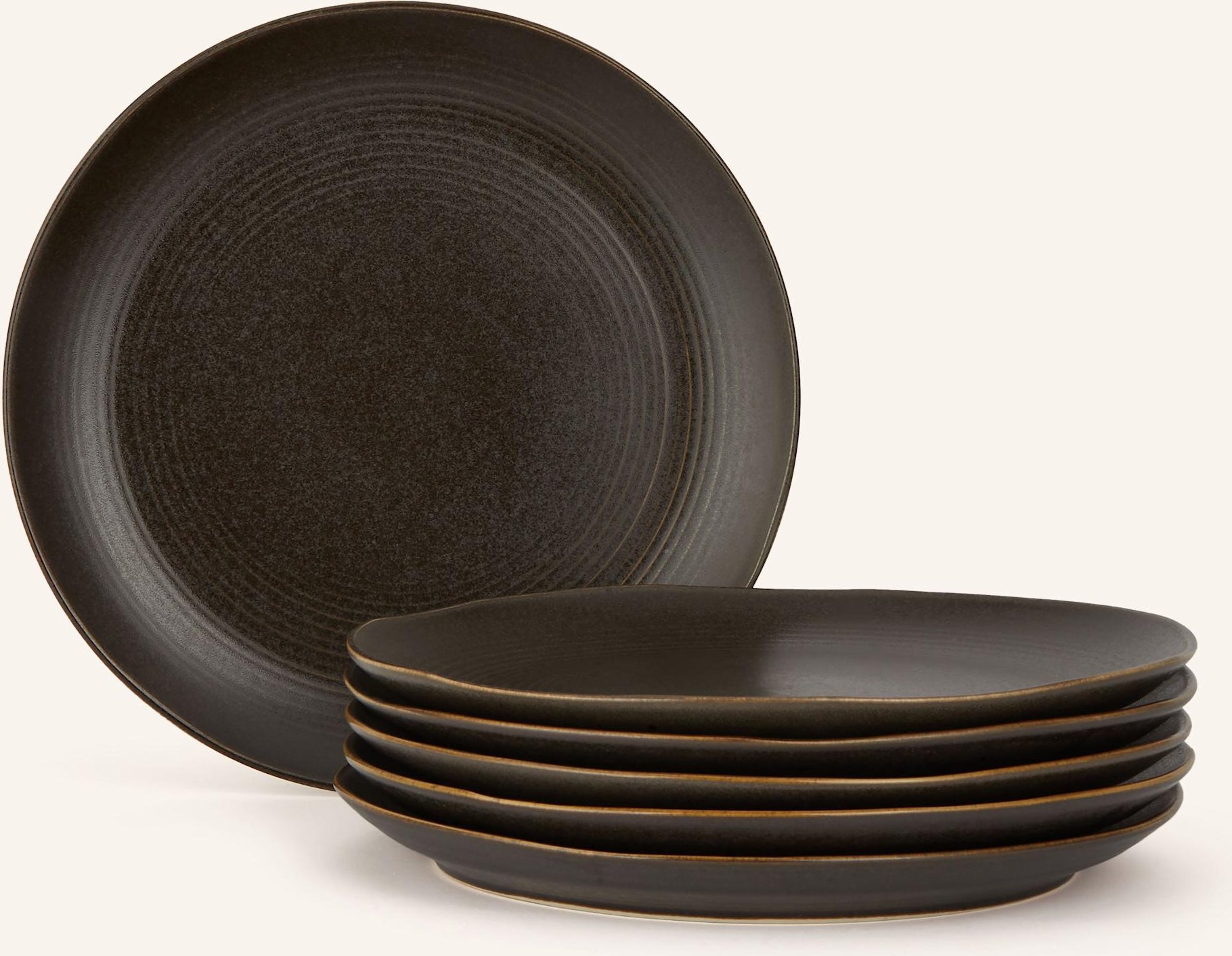 Blomus 6er-Set Speiseteller Kumi braun