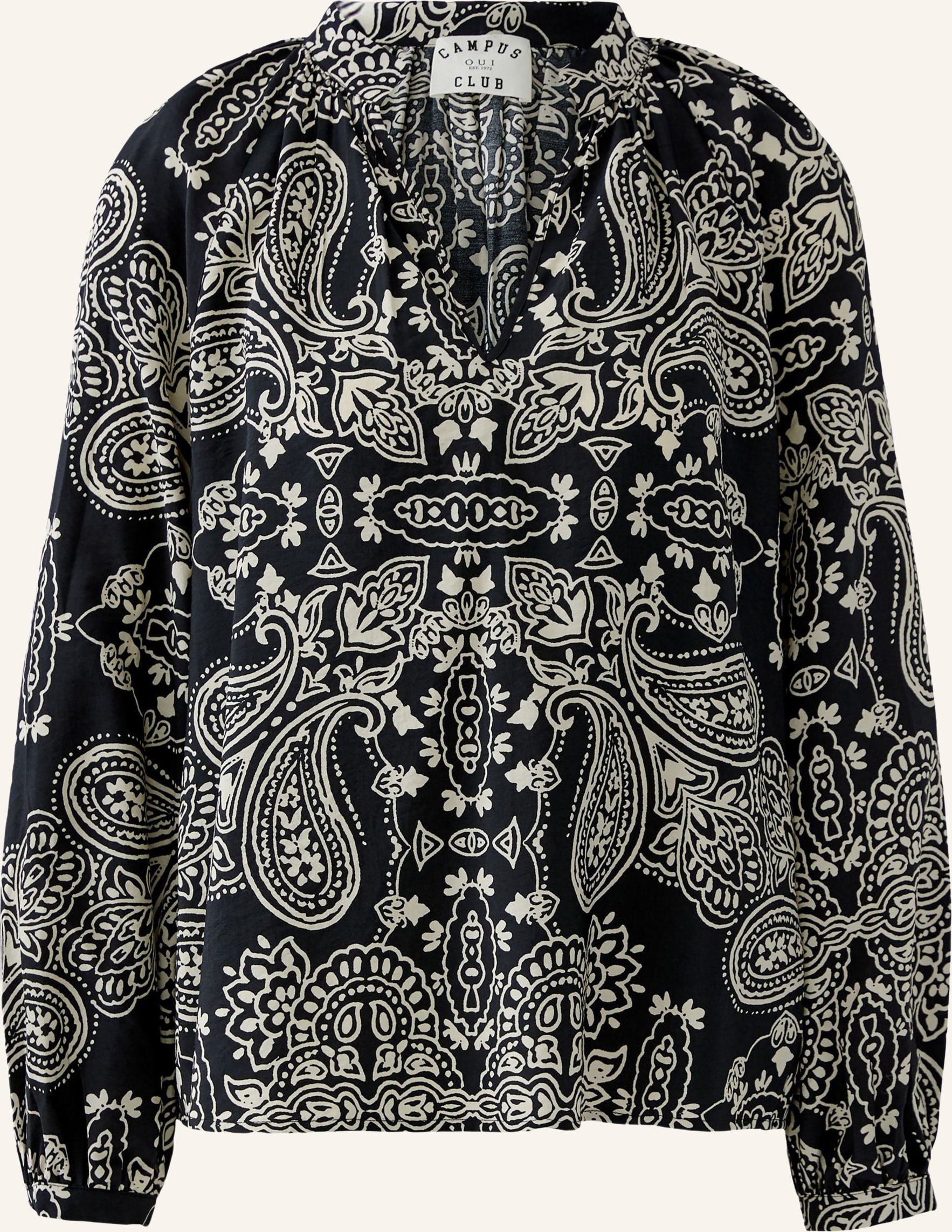 Oui Blusenshirt schwarz