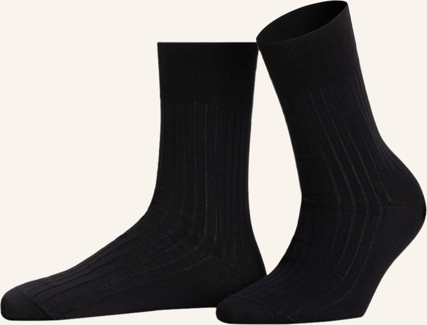 Wolford Socken Luxury Cotton Rib schwarz