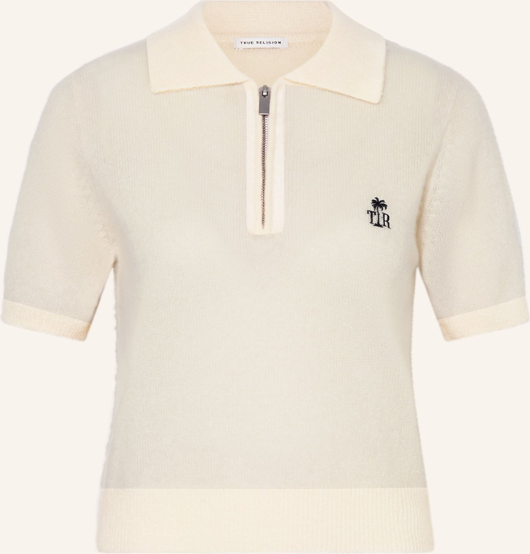 True Religion Strick-Poloshirt Amara Aus Cashmere weiss