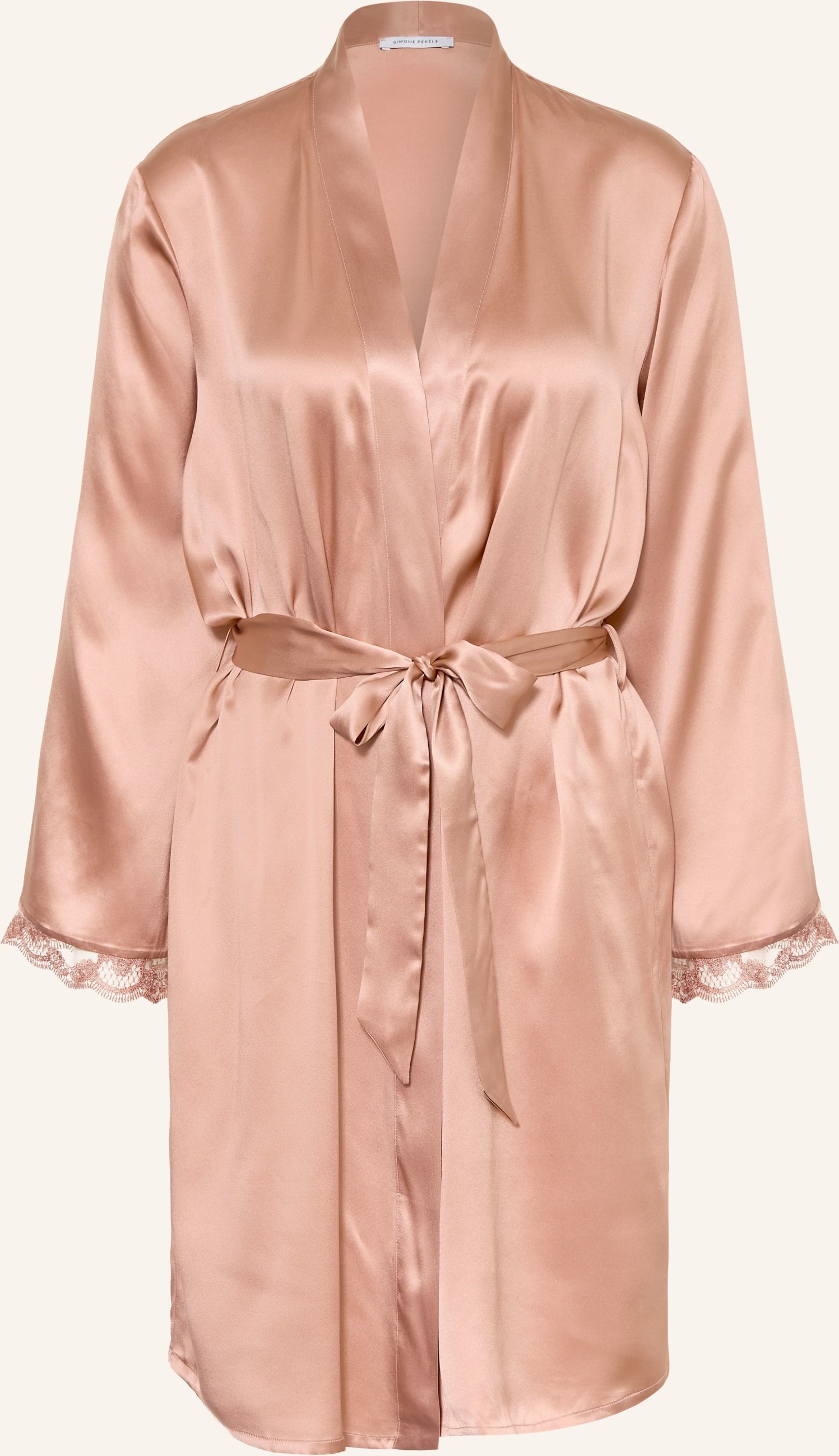 Simone Pérèle Damen-Morgenmantel Love Me Aus Seide rosa