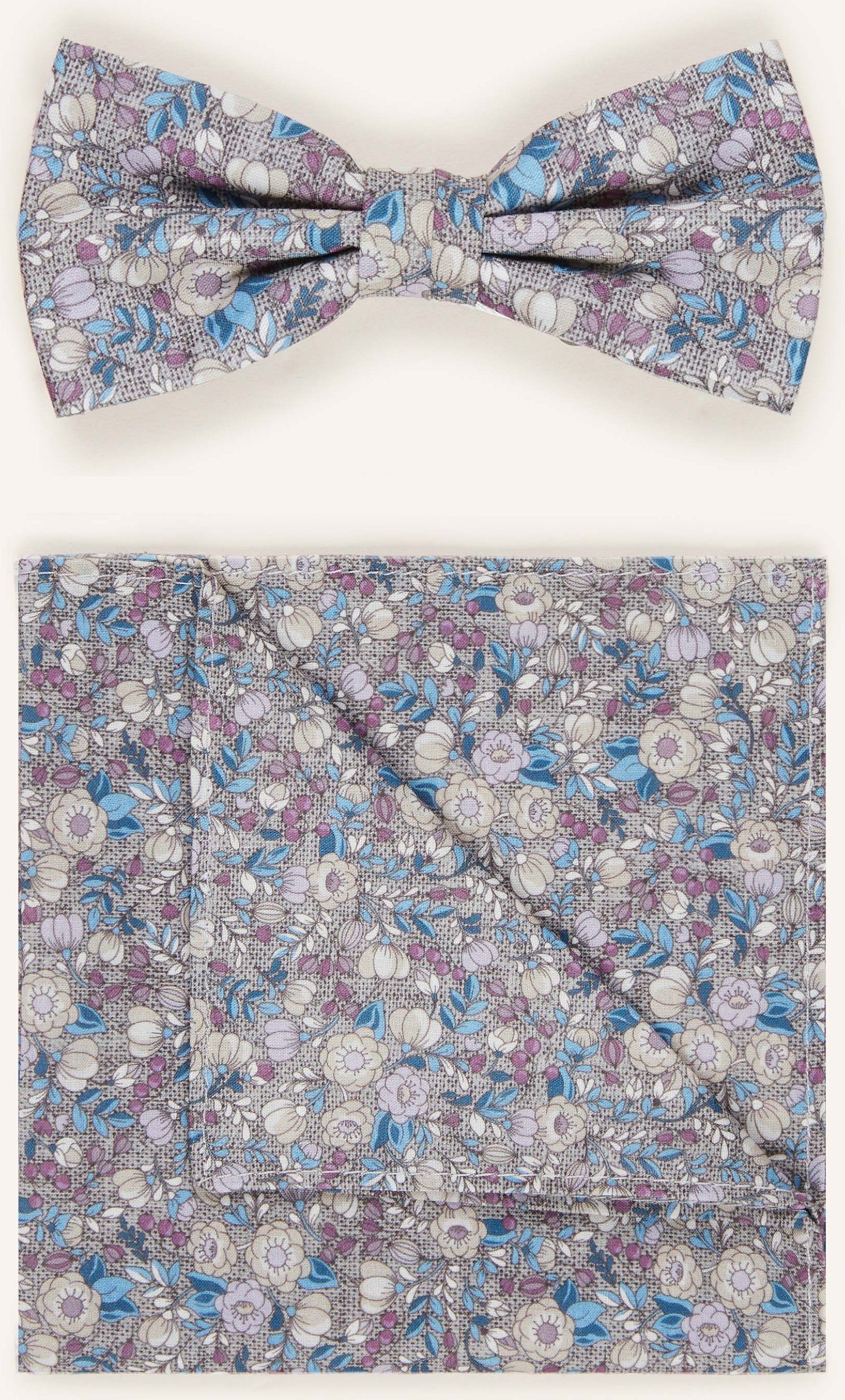 Paul Set: Fliege Und Einstecktuch grau