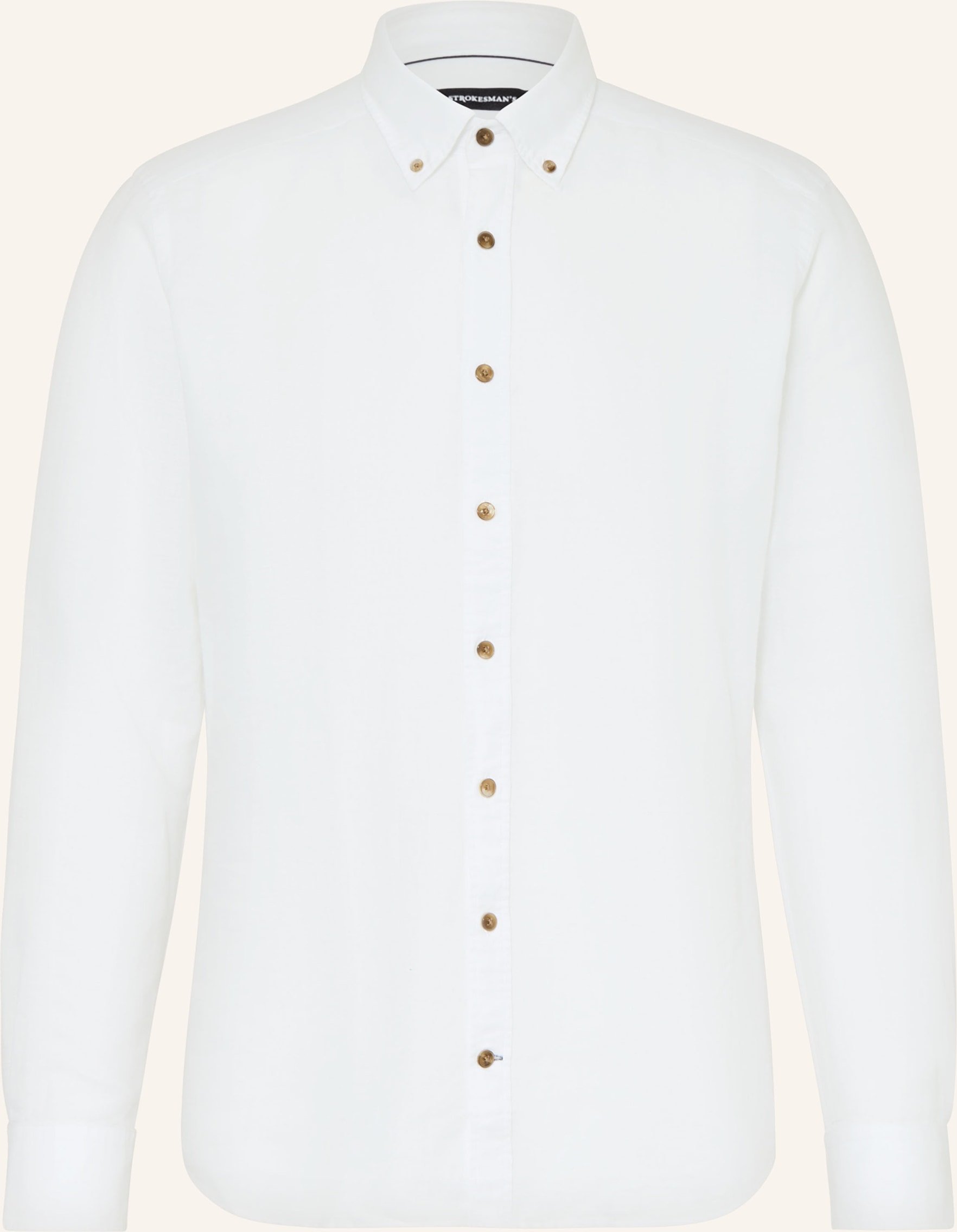 Strokesman's Hemd Regular Fit Mit Leinen weiss
