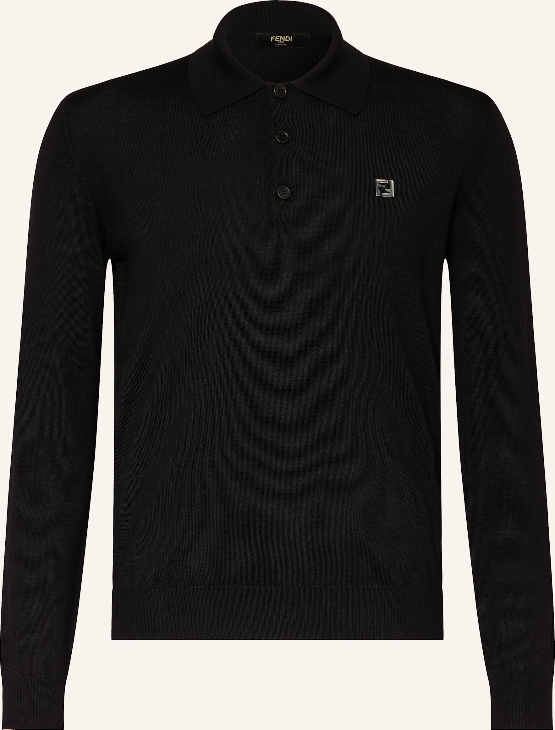 Thumbnail - Fendi Strick-Poloshirt schwarz