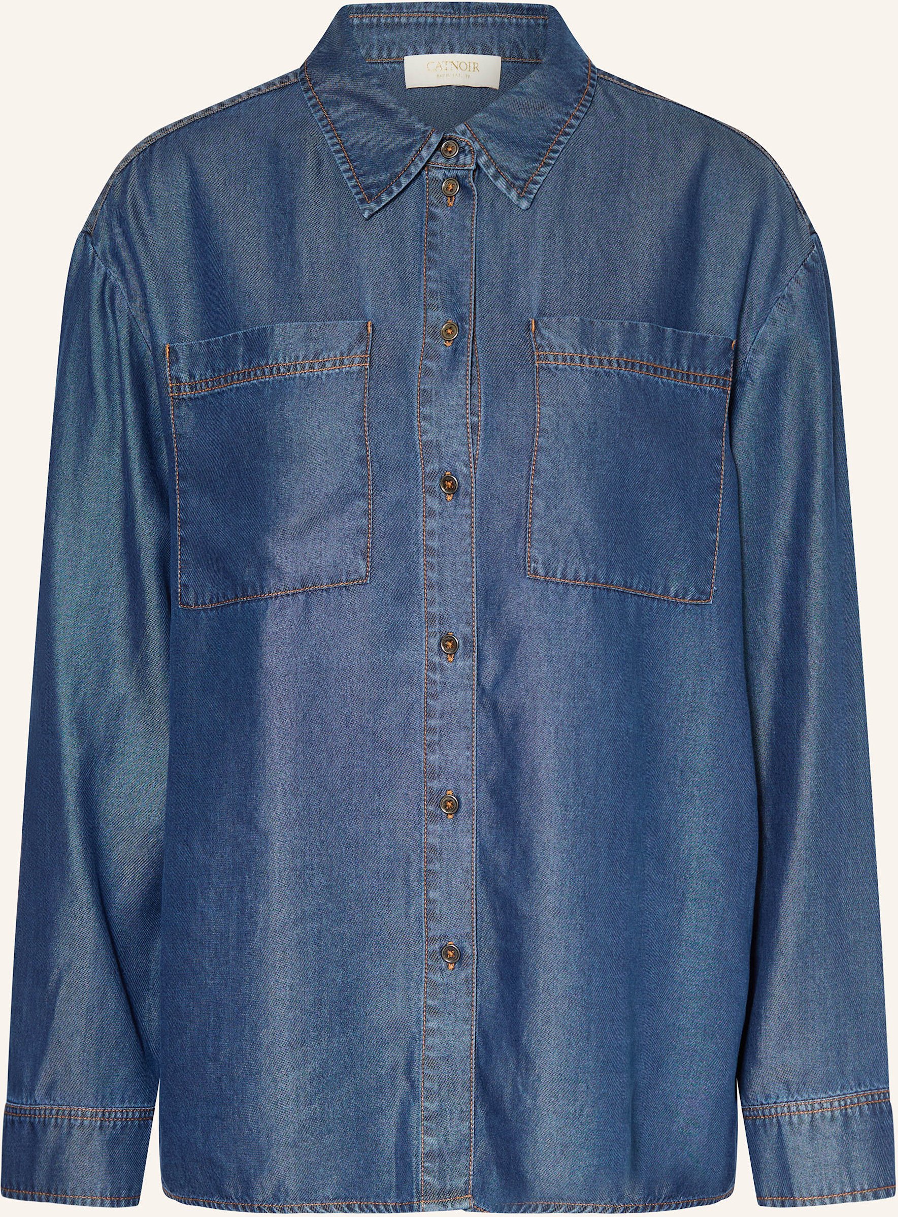 Catnoir Hemdbluse In Jeansoptik blau