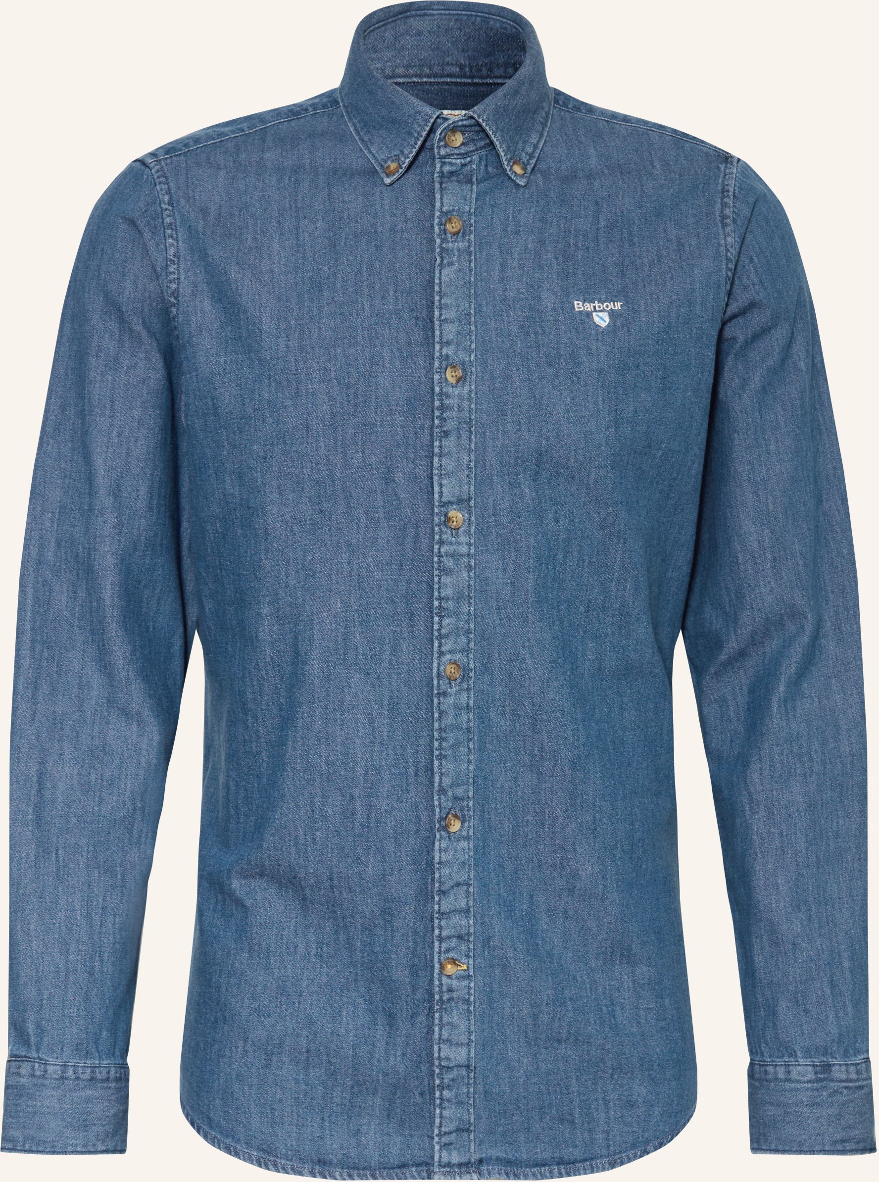 Barbour Jeanshemd Crest Tailored Fit blau
