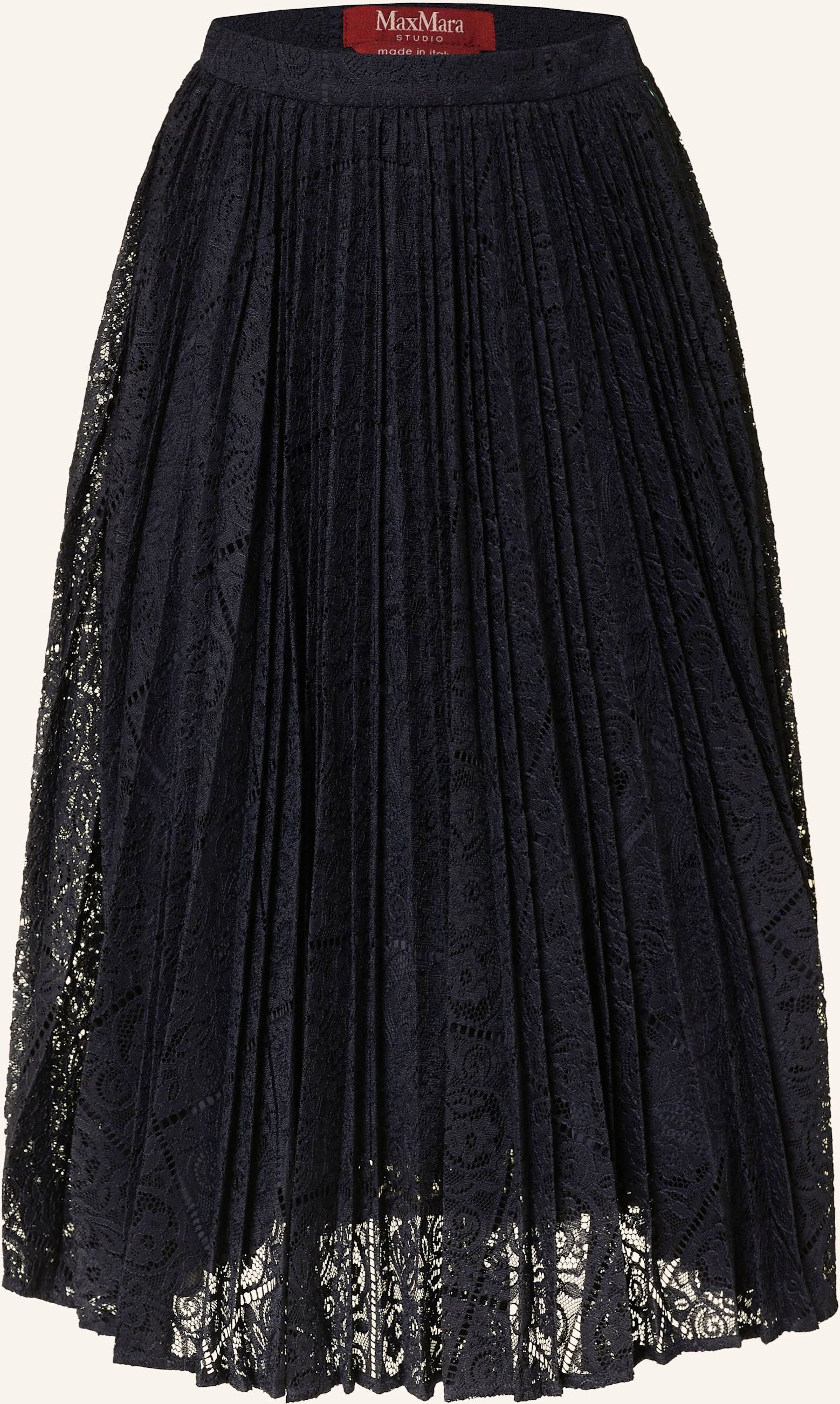 Max Mara Studio Spitzenrock Leandro Mit Plissees blau