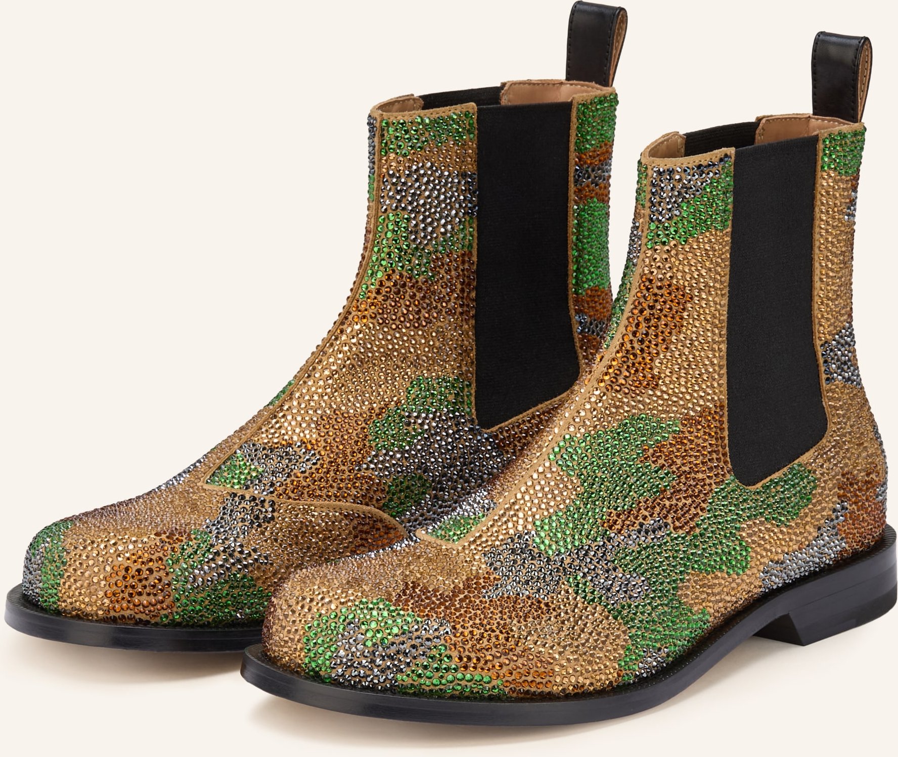 Jw Anderson Chelsea-Boots Mit Schmucksteinen gruen