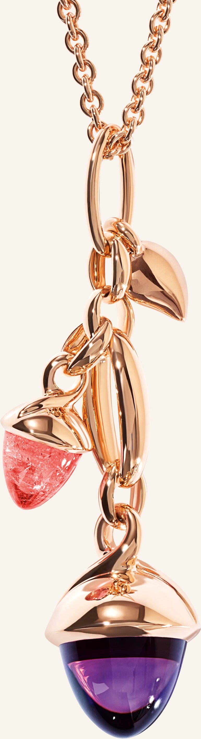 Tamara Comolli Ohrhänger Ohrhänger Mikado Dangling 2 Acorns - 'Wildberry' 18k Roségold rosegold