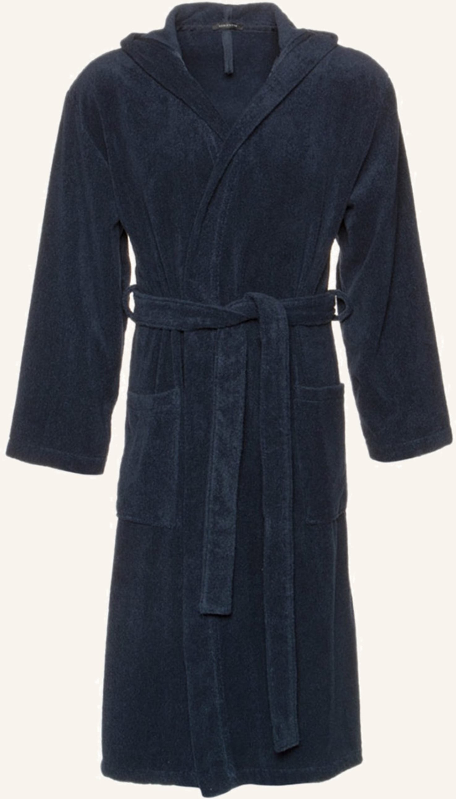 Schiesser Herren-Bademantel Essentials Mit Kapuze blau