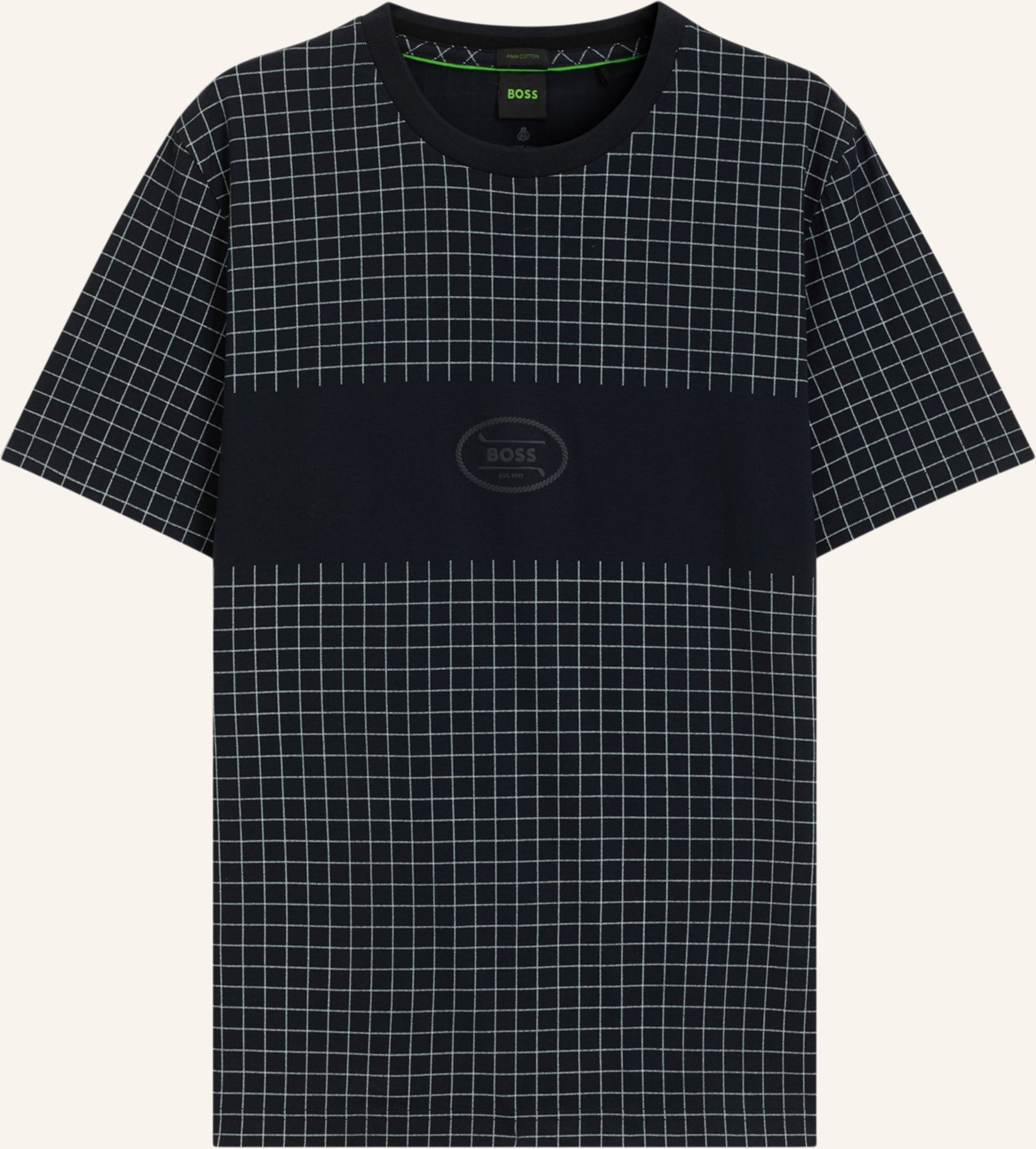 Thumbnail - Boss T-Shirt Tee Check Gl Relaxed Fit blau