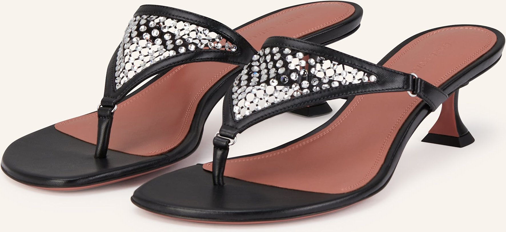 Amina Muaddi Zehentrenner Cameron Mit Schmucksteinen schwarz