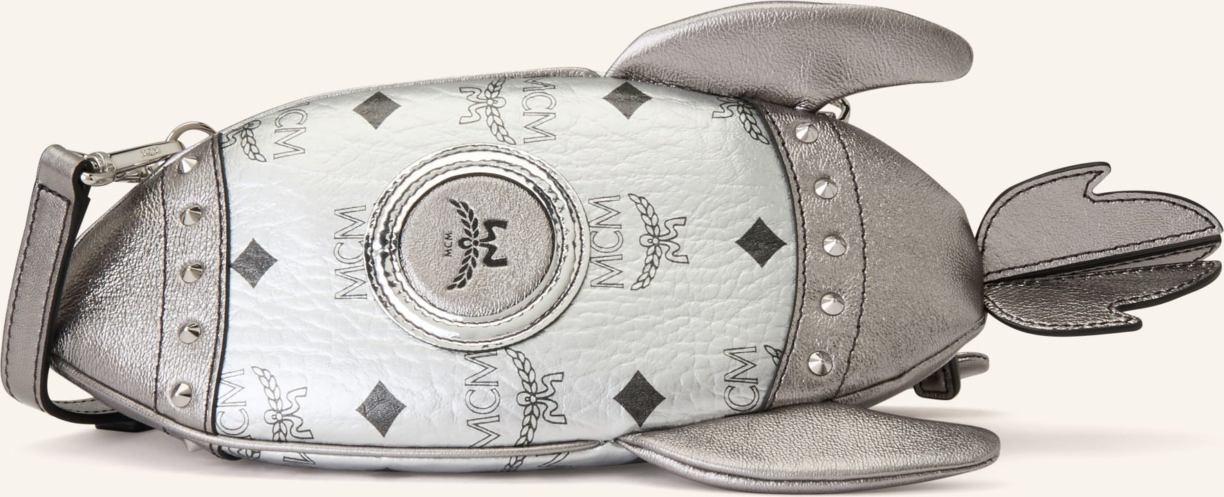 Mcm Umhängetasche Aren Rocket Mit Nieten silber