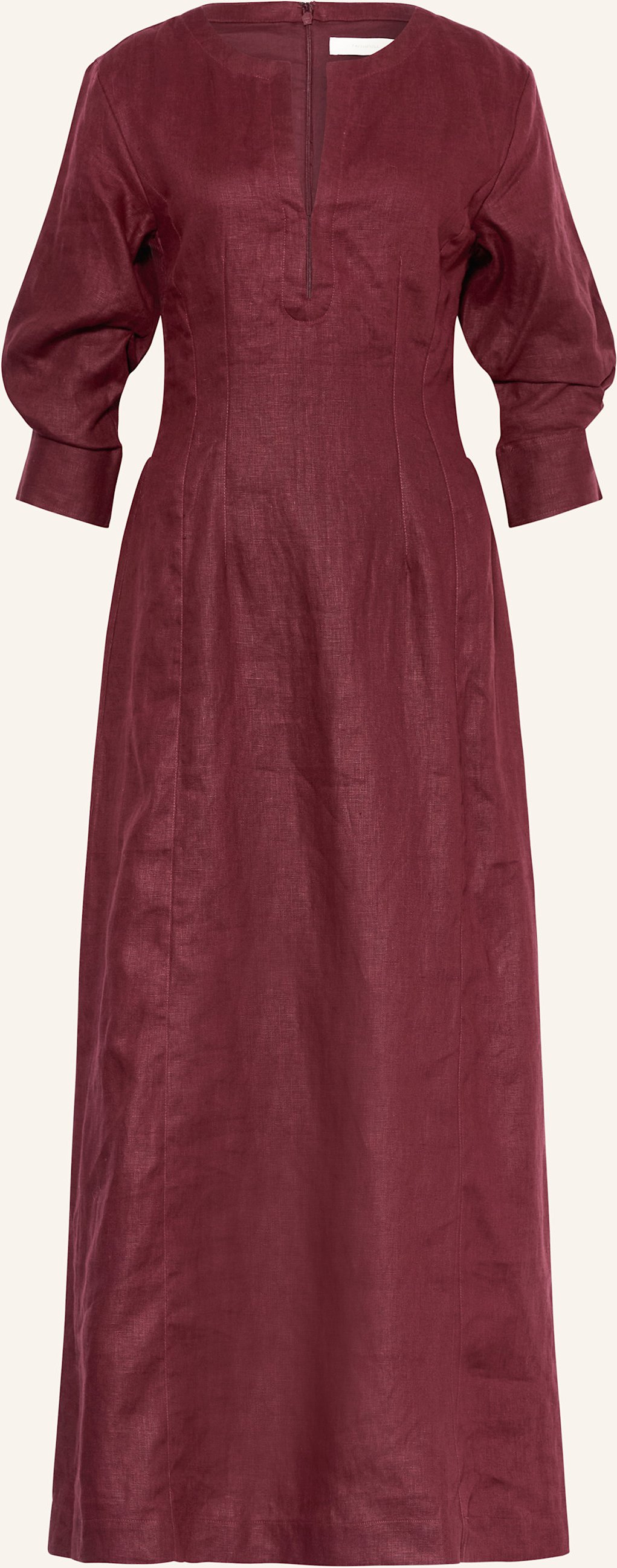Thumbnail - Faithfull The Brand Leinenkleid Asha Mit 3/4-Arm rot