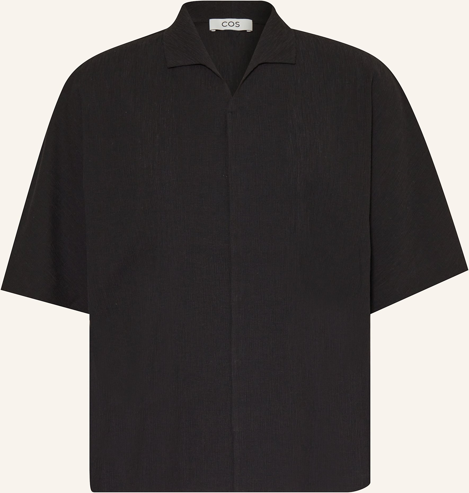 Cos Kurzarm-Hemd Comfort Fit schwarz