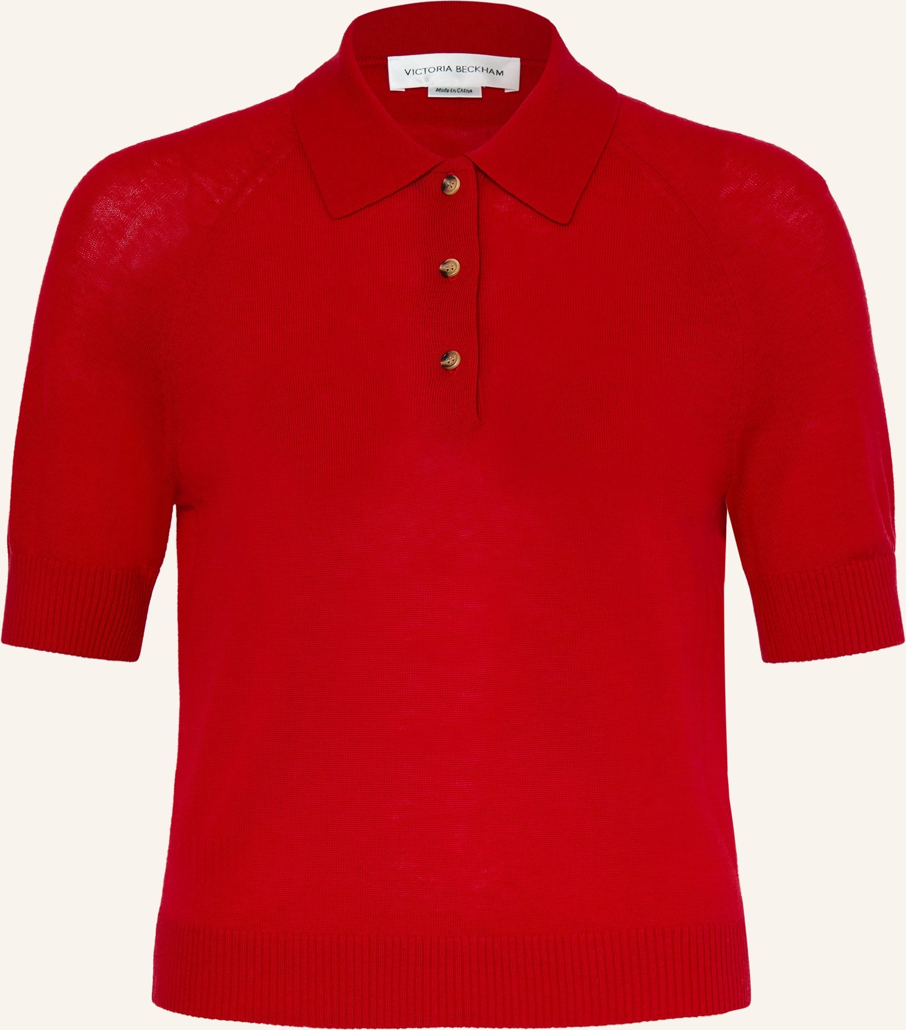 Victoria Beckham Strick-Poloshirt rot