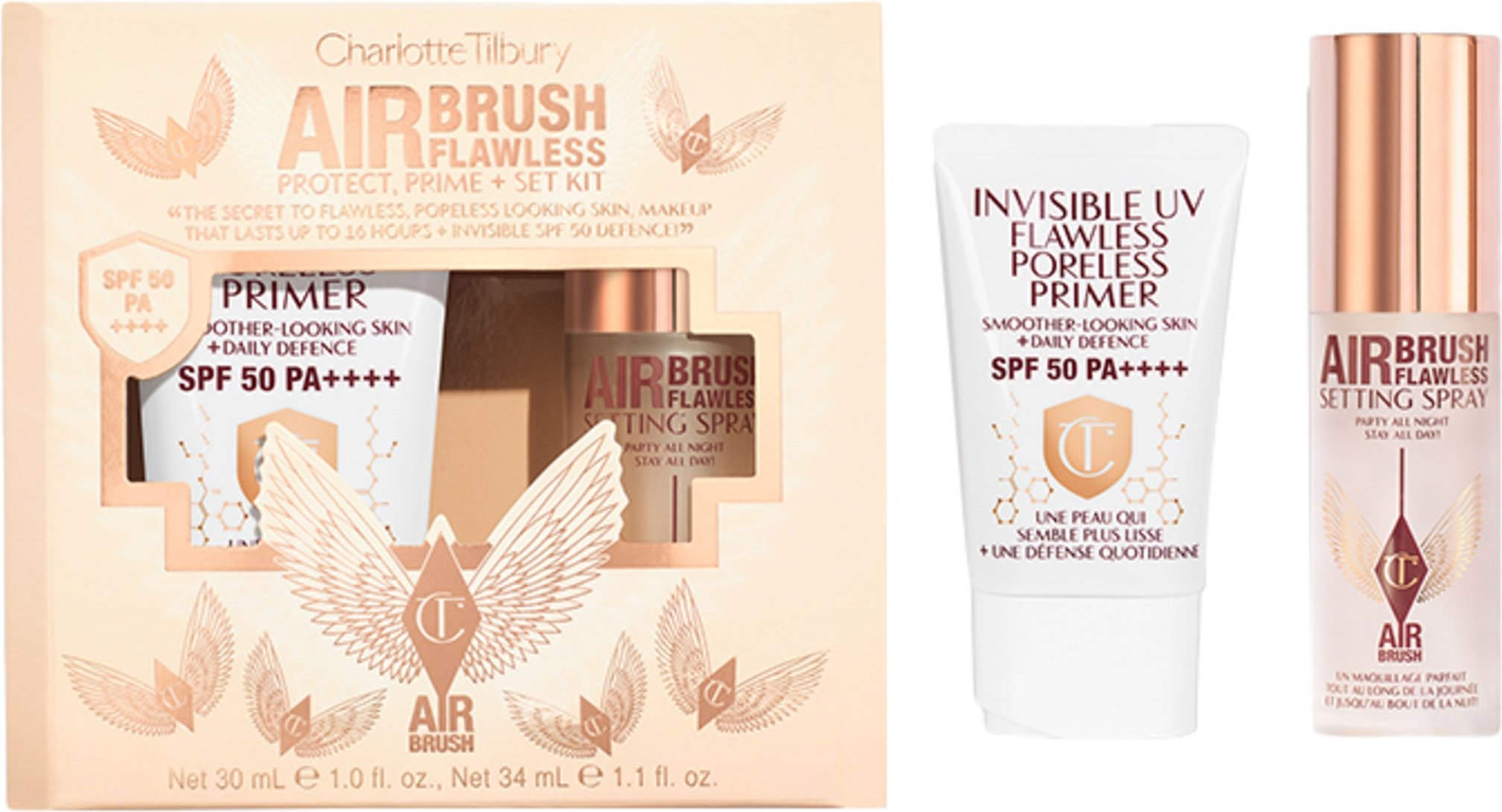 Charlotte Tilbury Airbrush Flalwless Protect, Prime + Set Kit Make-up Set