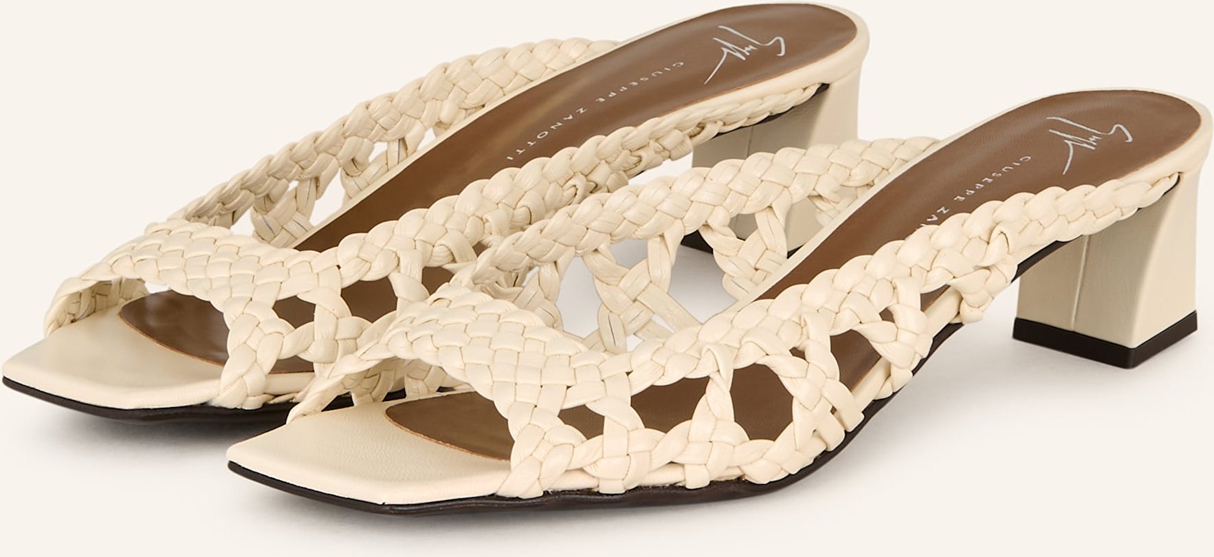 Thumbnail - Giuseppe Zanotti Design Mules Panier Martin beige