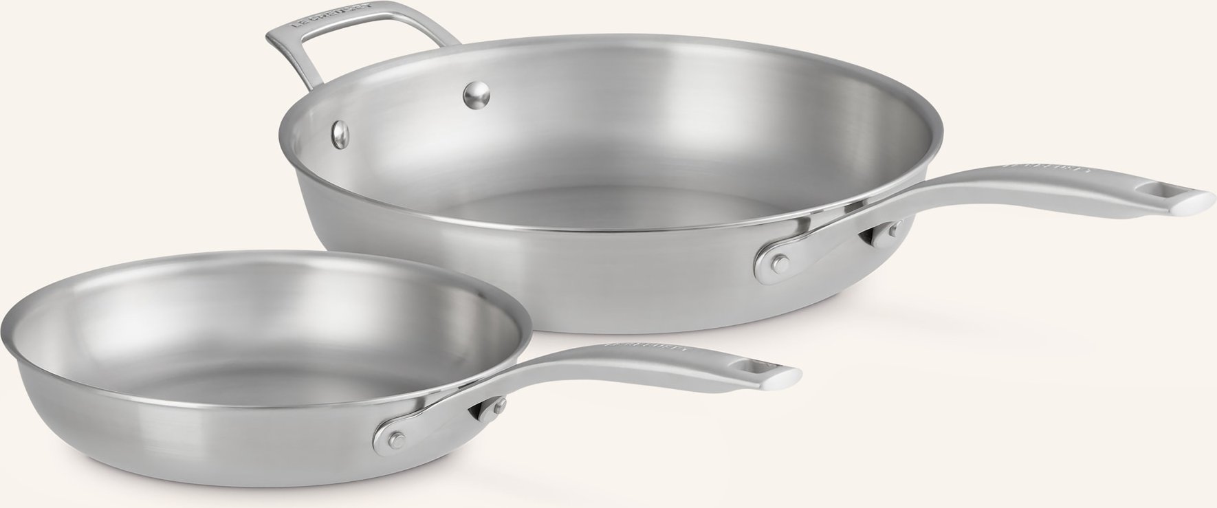 Le Creuset 2er-Set Pfannen silber
