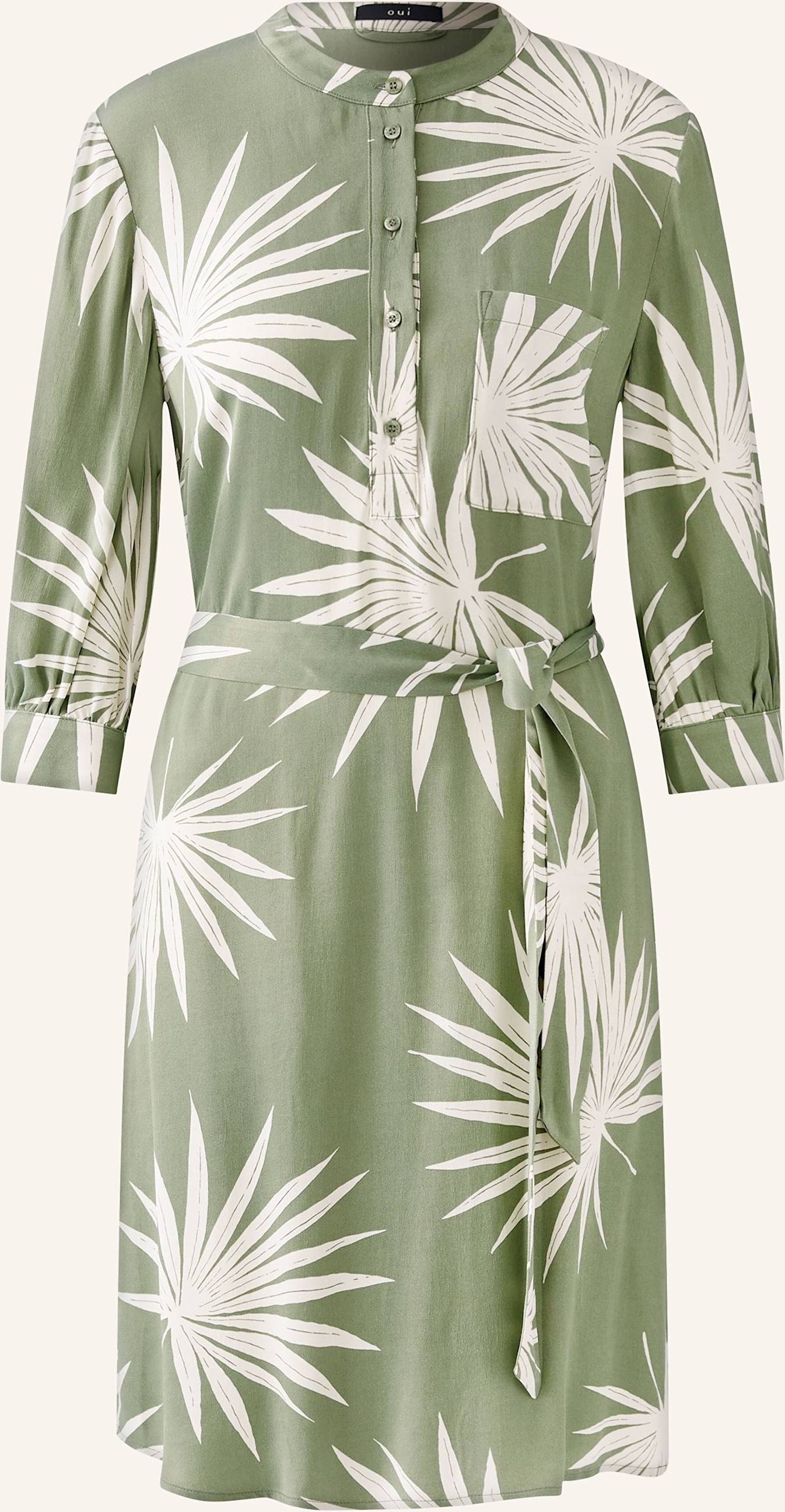 Oui Satinkleid Mit 3/4-Arm gruen