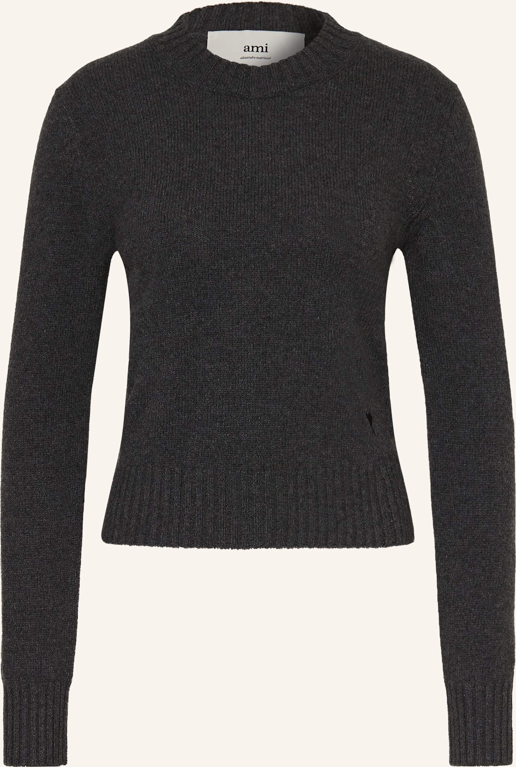 Ami Paris Cashmere-Pullover grau