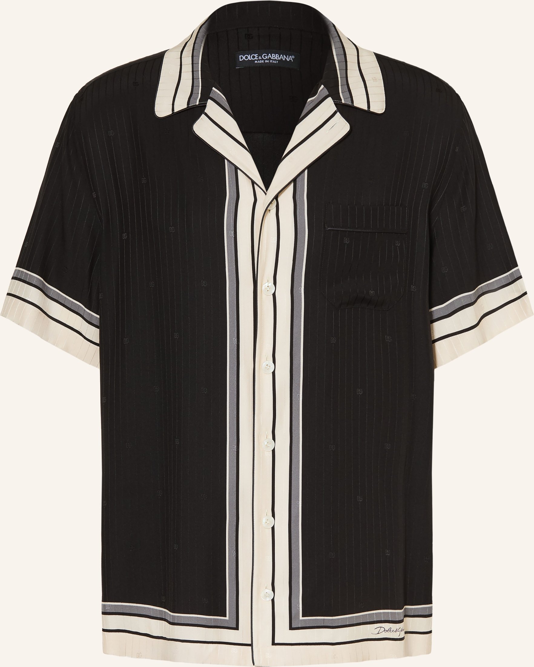 Dolce & Gabbana Resorthemd Comfort Fit Aus Seide schwarz