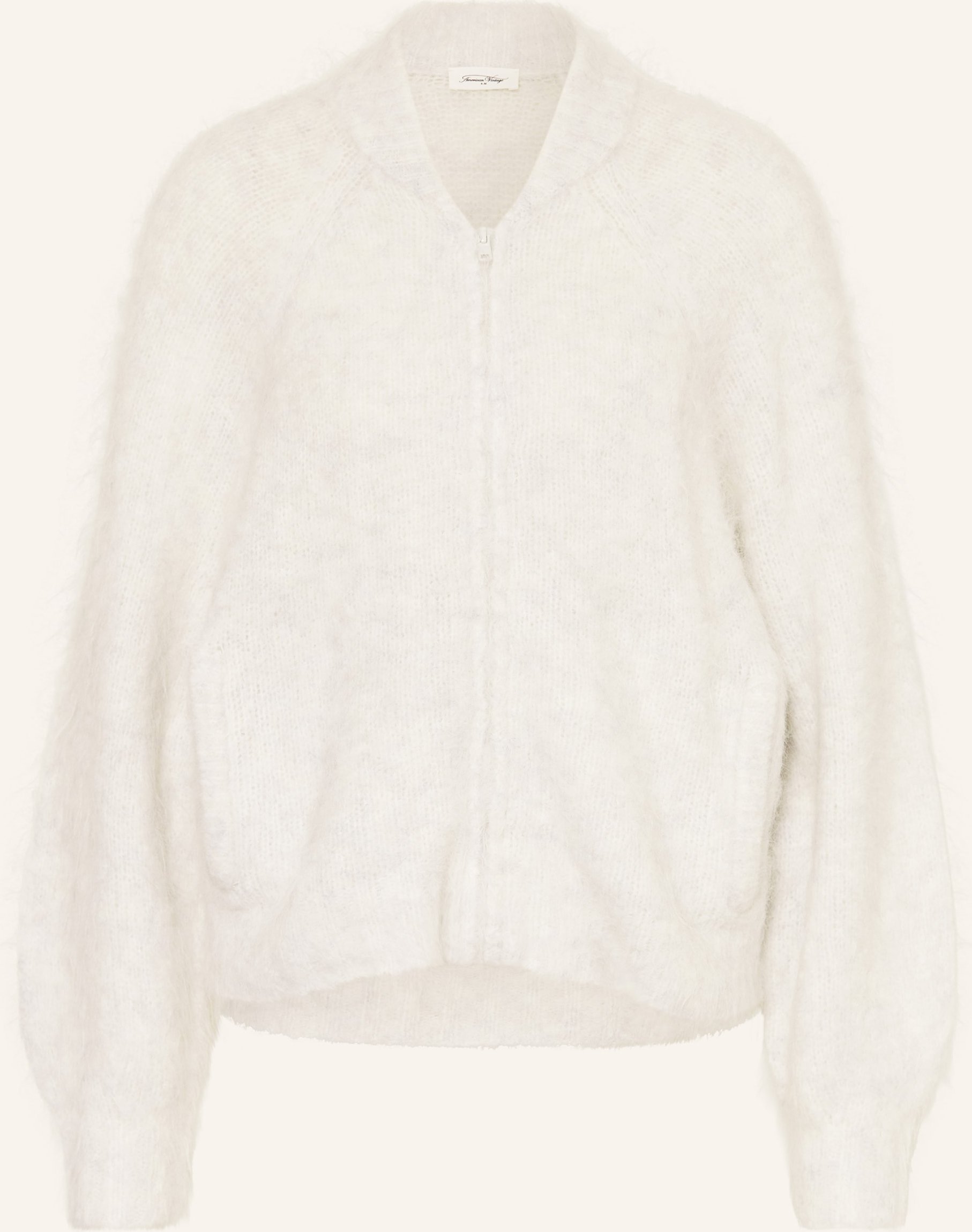 American Vintage Strickjacke Niby Mit Alpaka grau