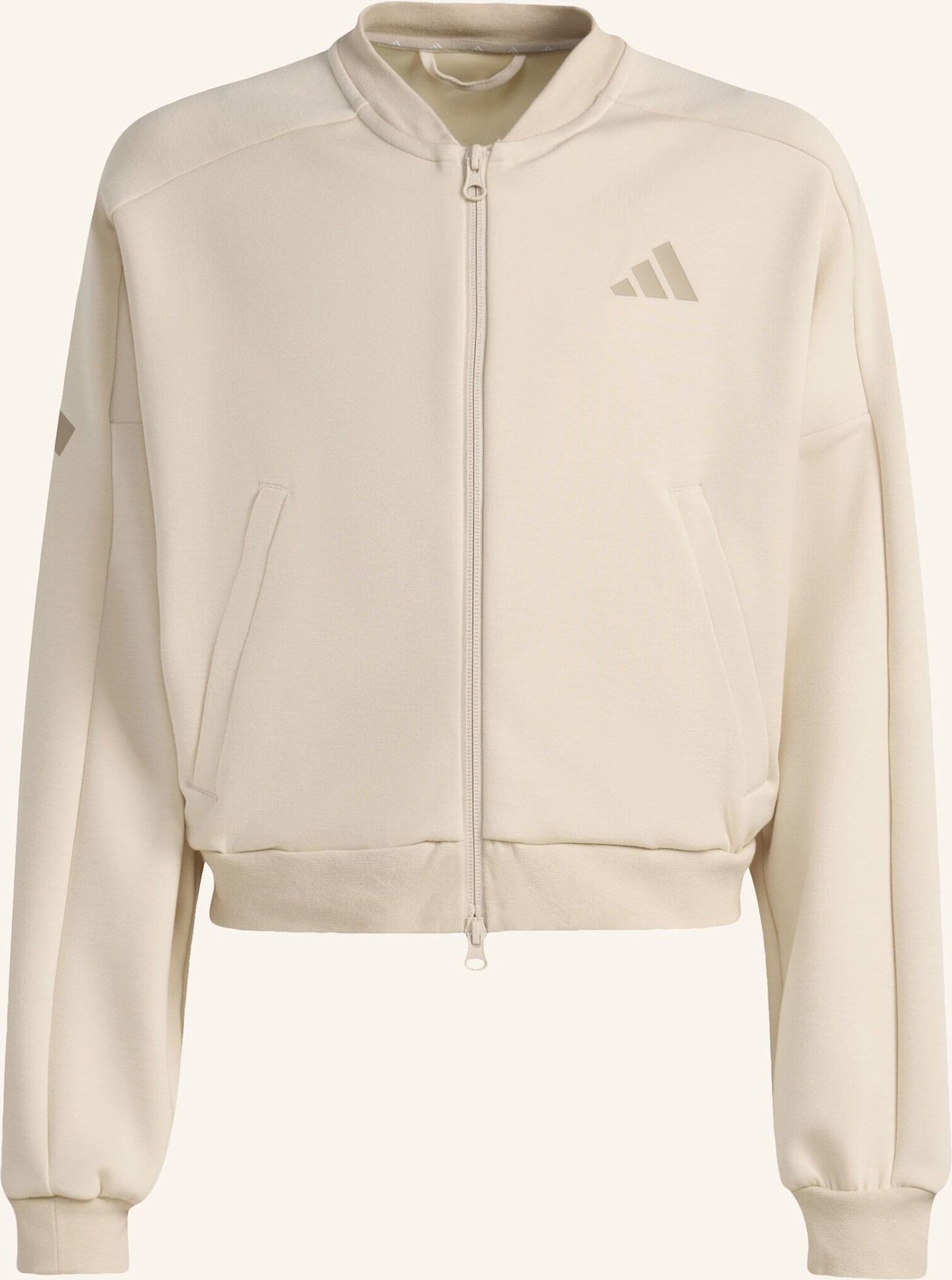 Adidas Future Icons 3-Streifen Trainingsjacke, Durchgehender Reissverschluss beige