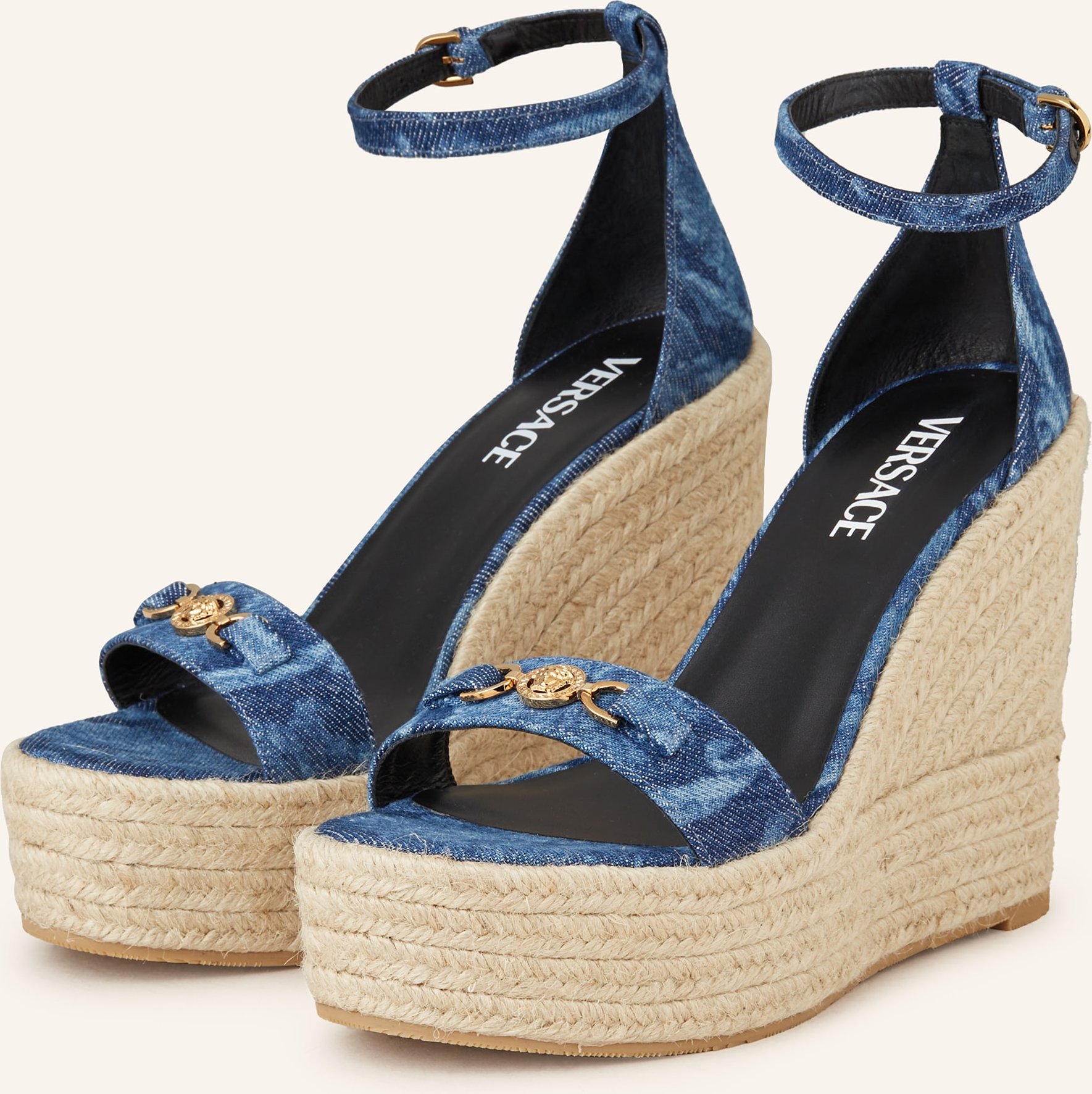 Thumbnail - Versace Plateau-Wedges blau