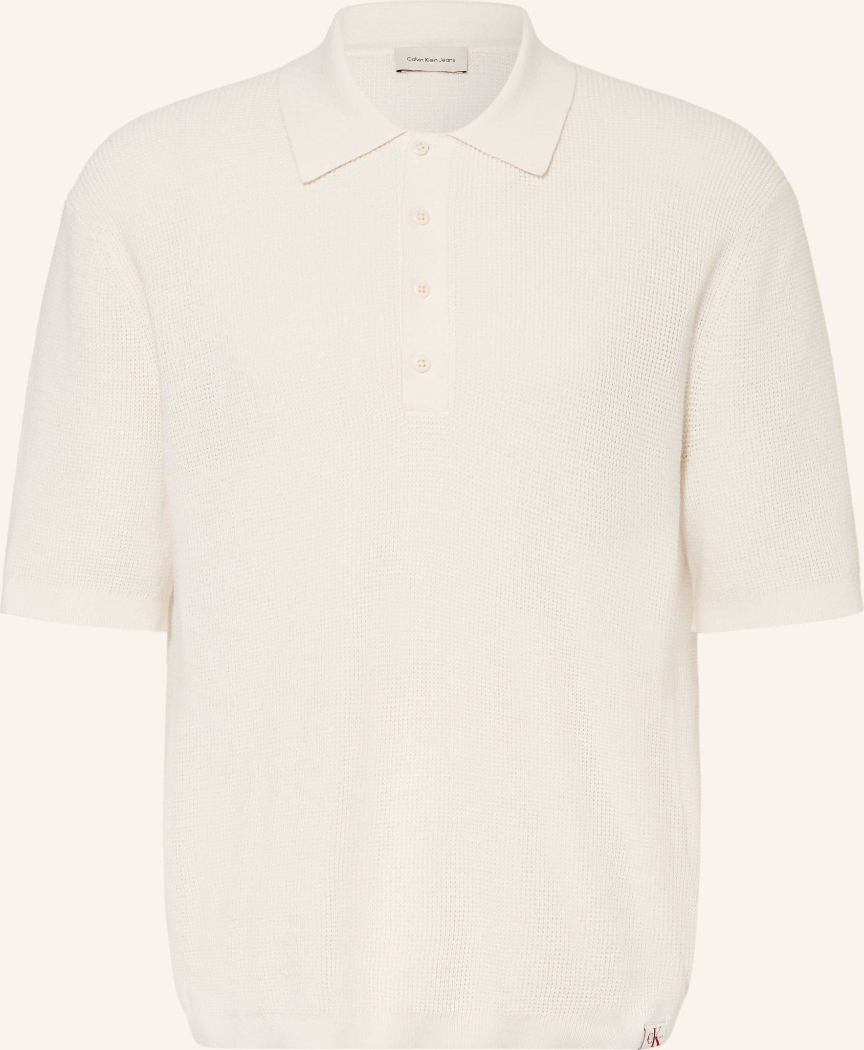 Calvin Klein Jeans Strick-Poloshirt beige