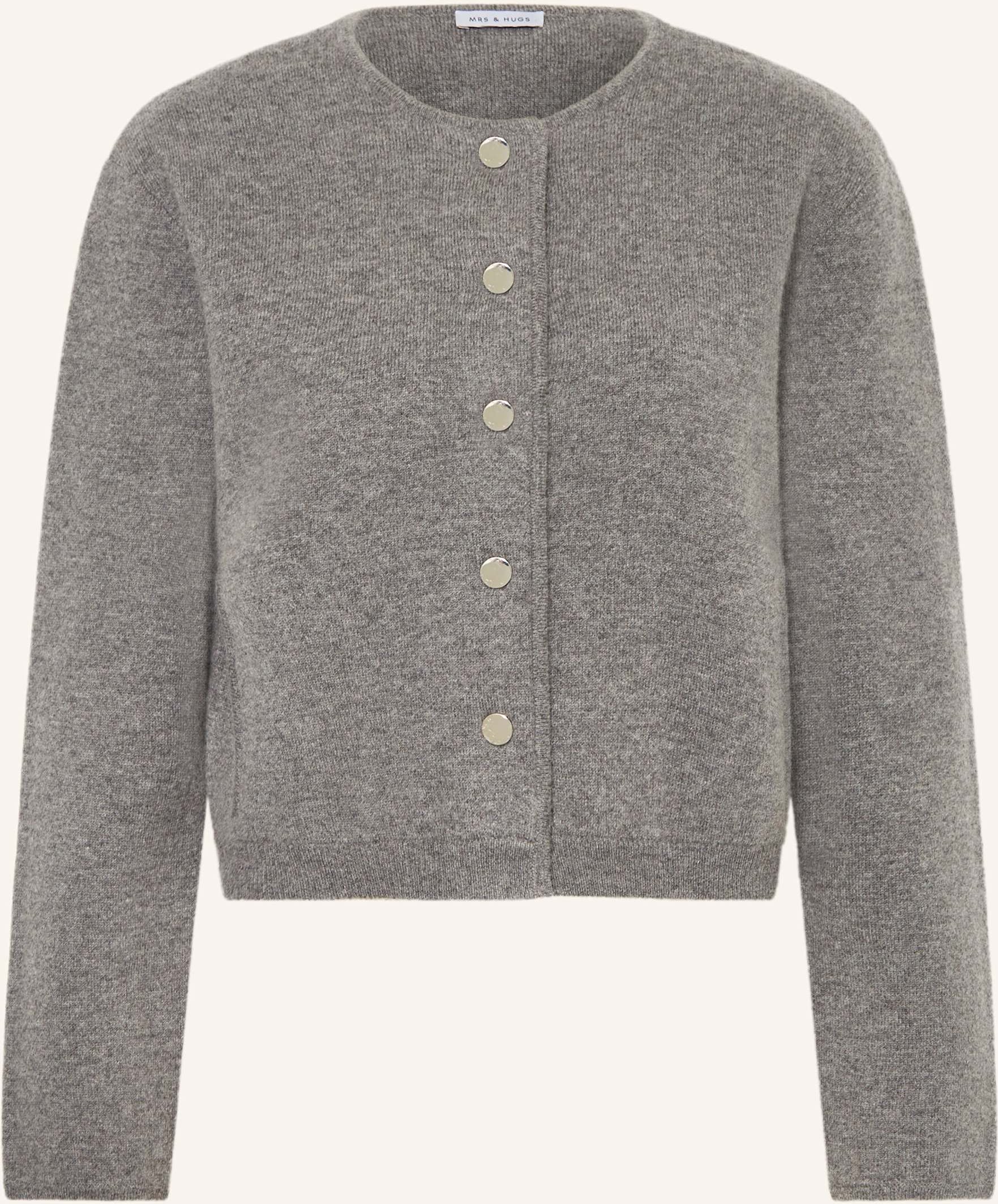 Mrs & Hugs Strickjacke Mit Cashmere grau
